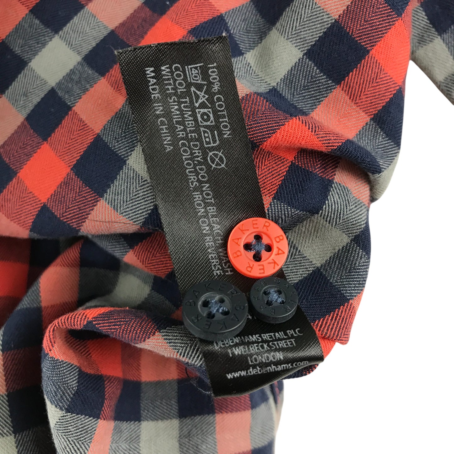 Ted Baker shirt 9-10 years red grey and navy checked long sleeve