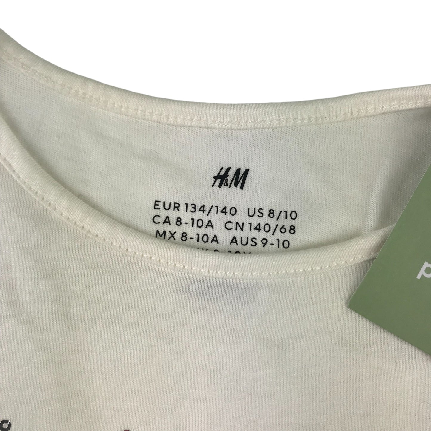H&M dress 8-10 years white fitted t-shirt top and flared layered mesh skirt