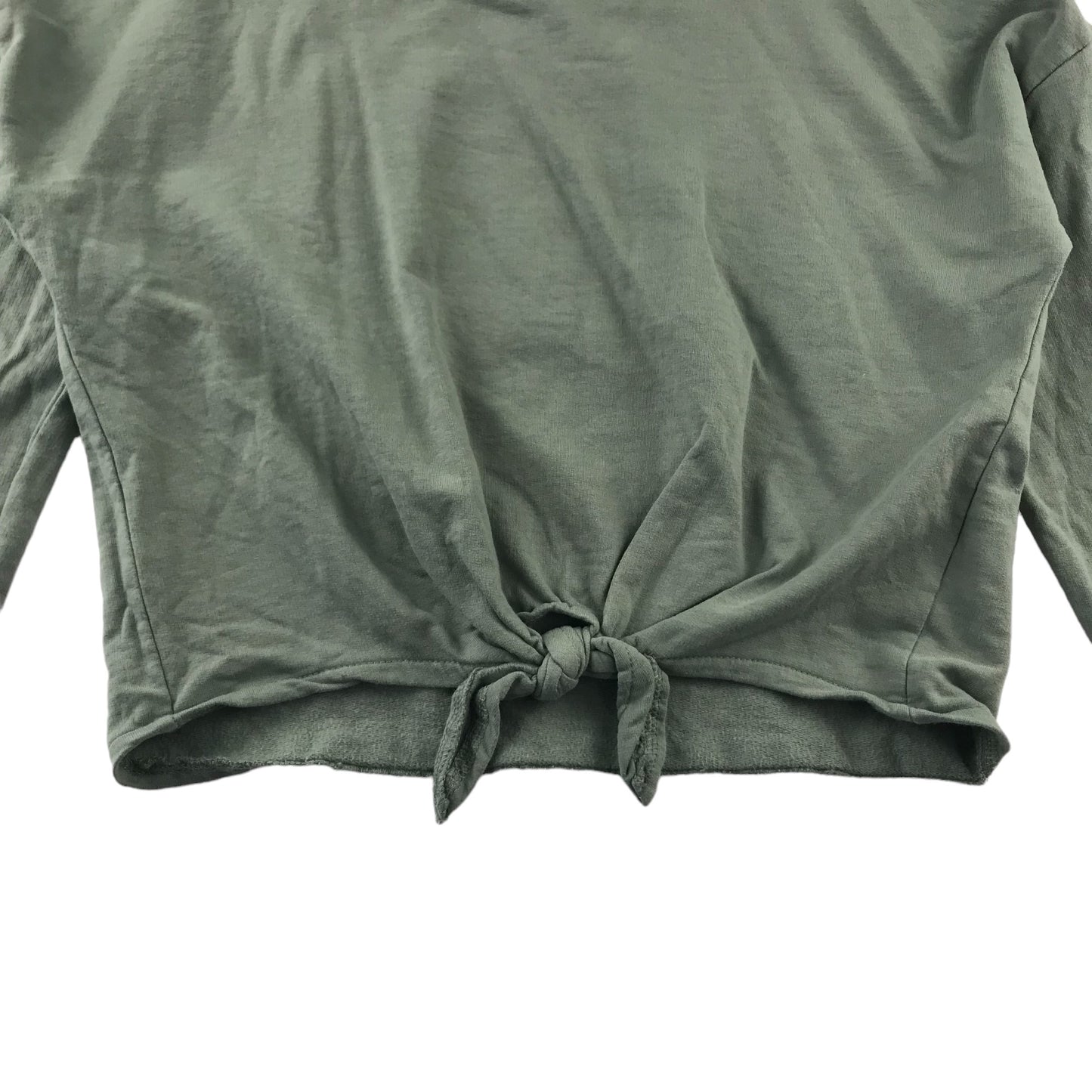 H&M Sweater Age 12 Light Khaki Green Cropped Cotton