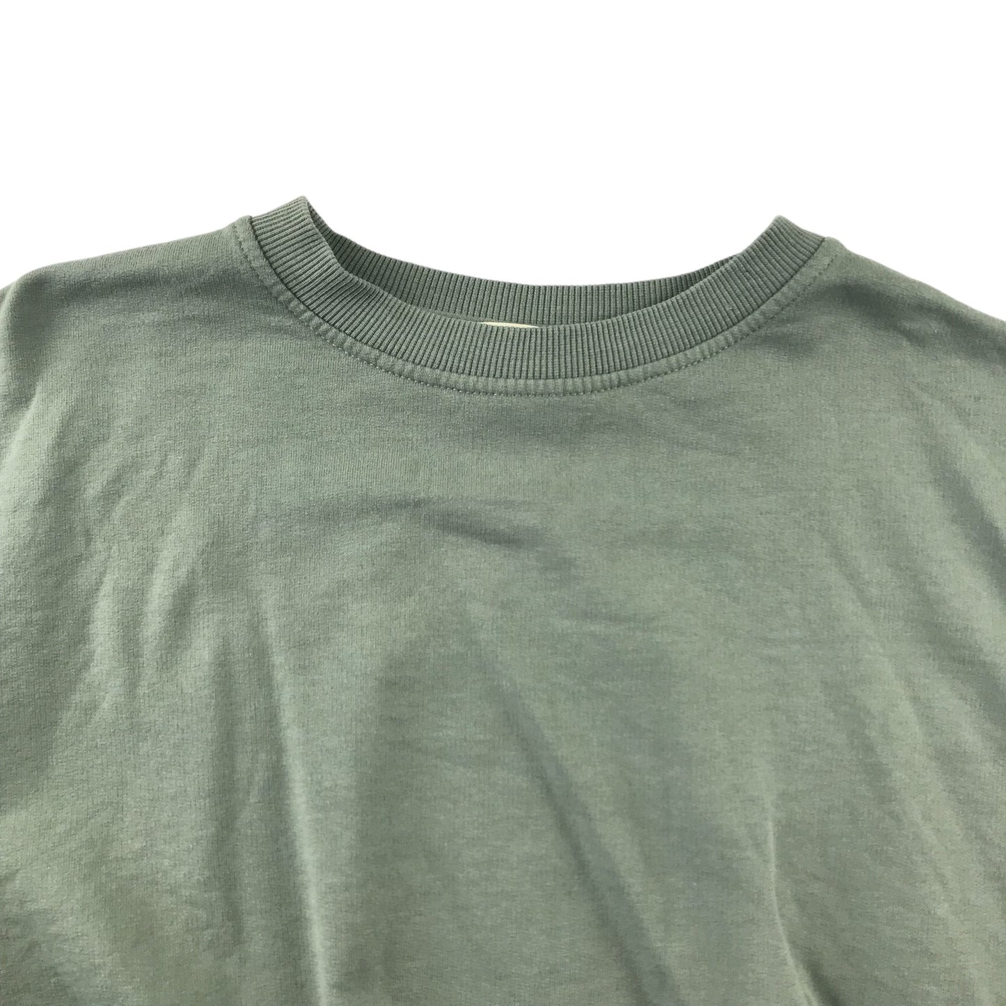 H&M Sweater Age 12 Light Khaki Green Cropped Cotton