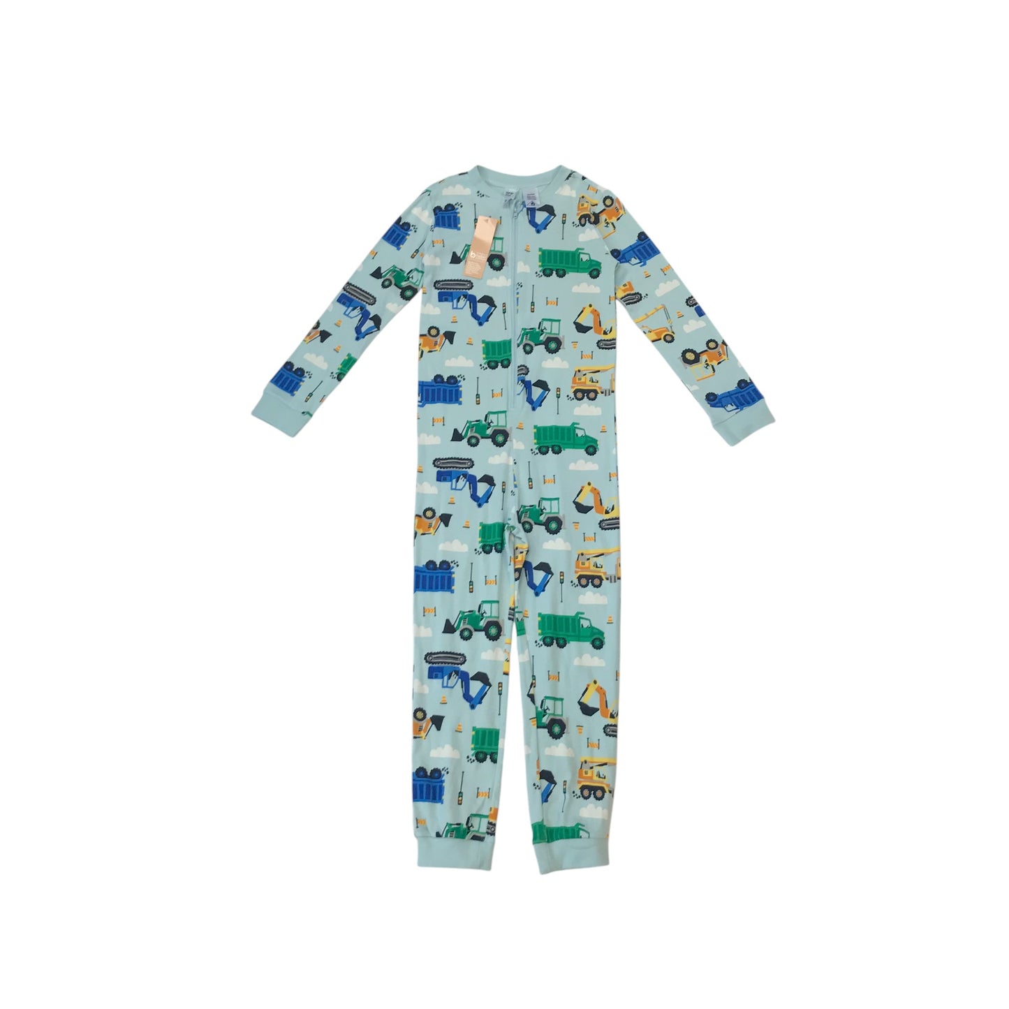 Anko onesie 7 years light blue truck print long sleeve cotton