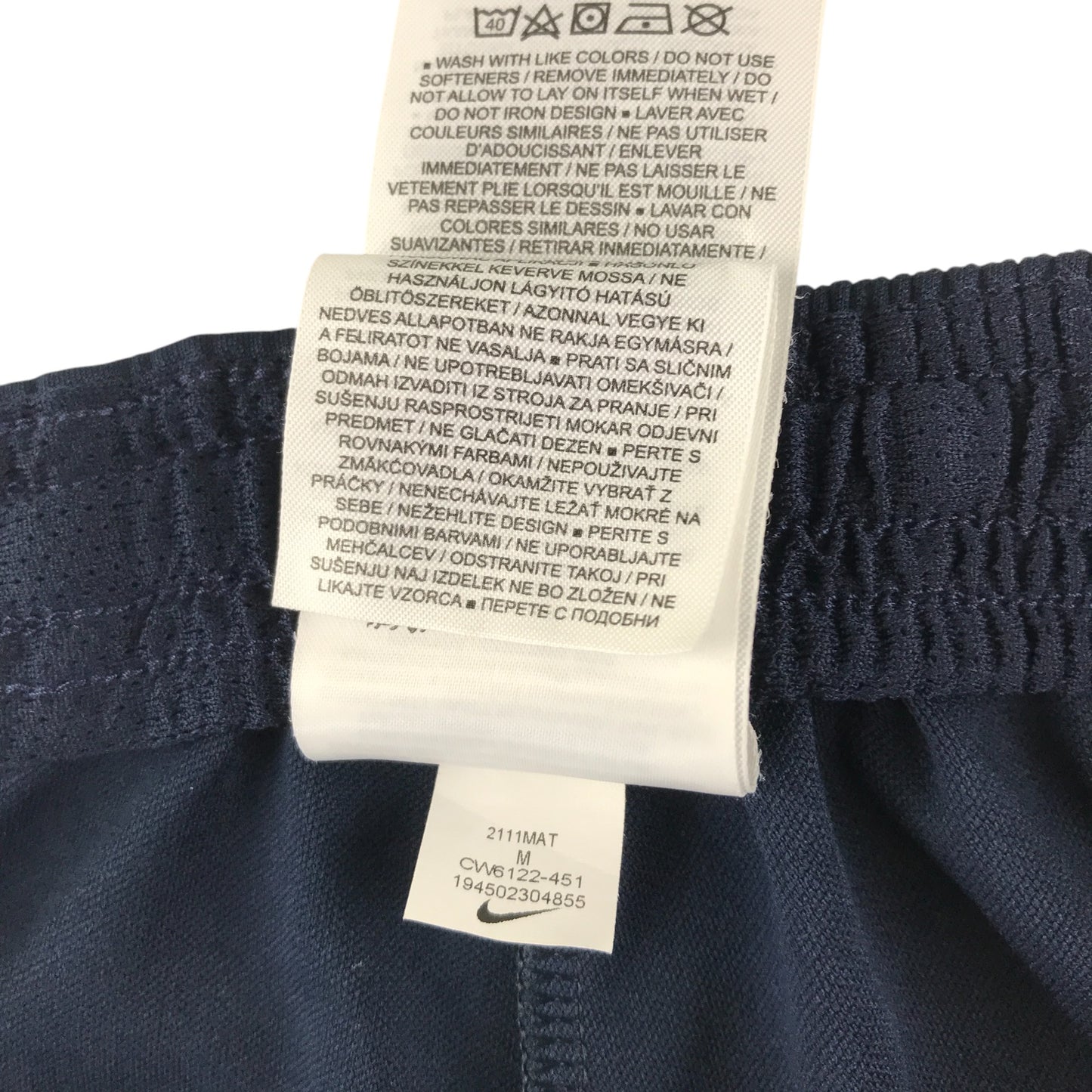 Nike sport joggers men's size M navy blue slim leg tracksuit bottoms