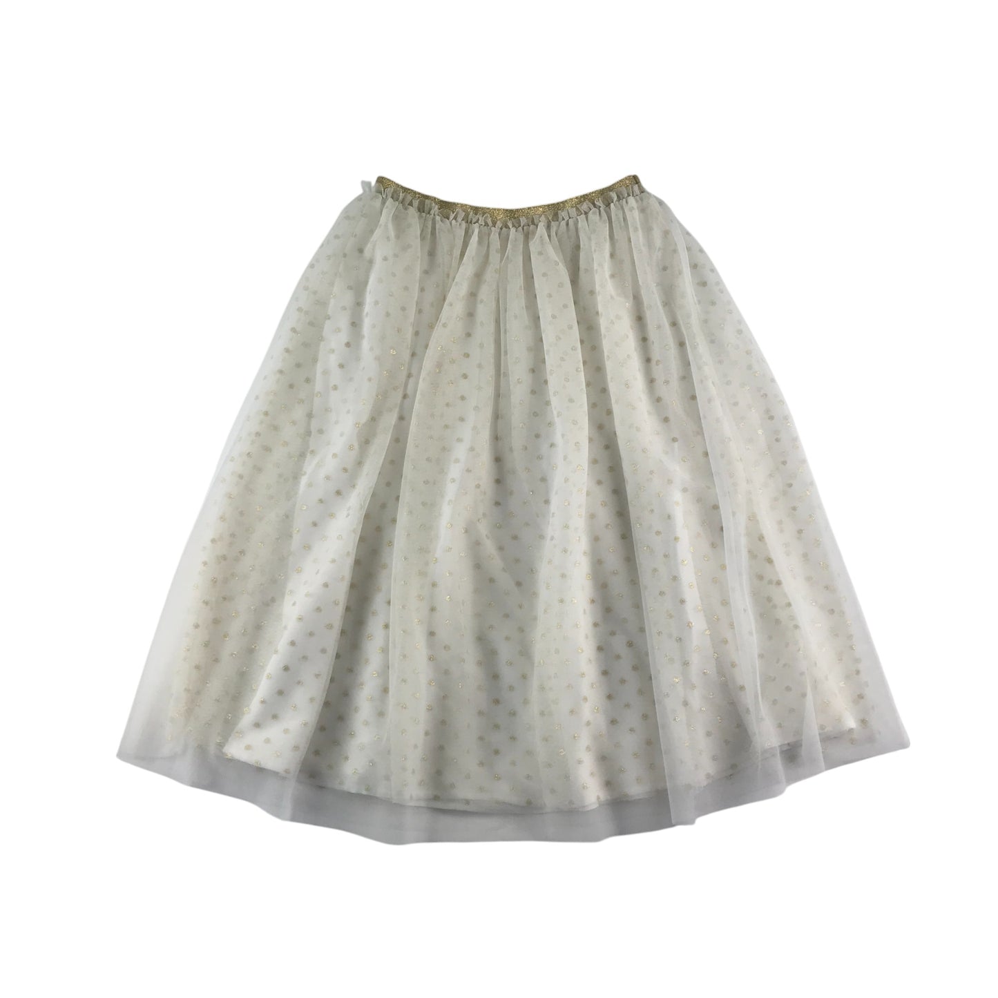 Boden skirt 15-16 years white and gold sparkly midi length layered mesh