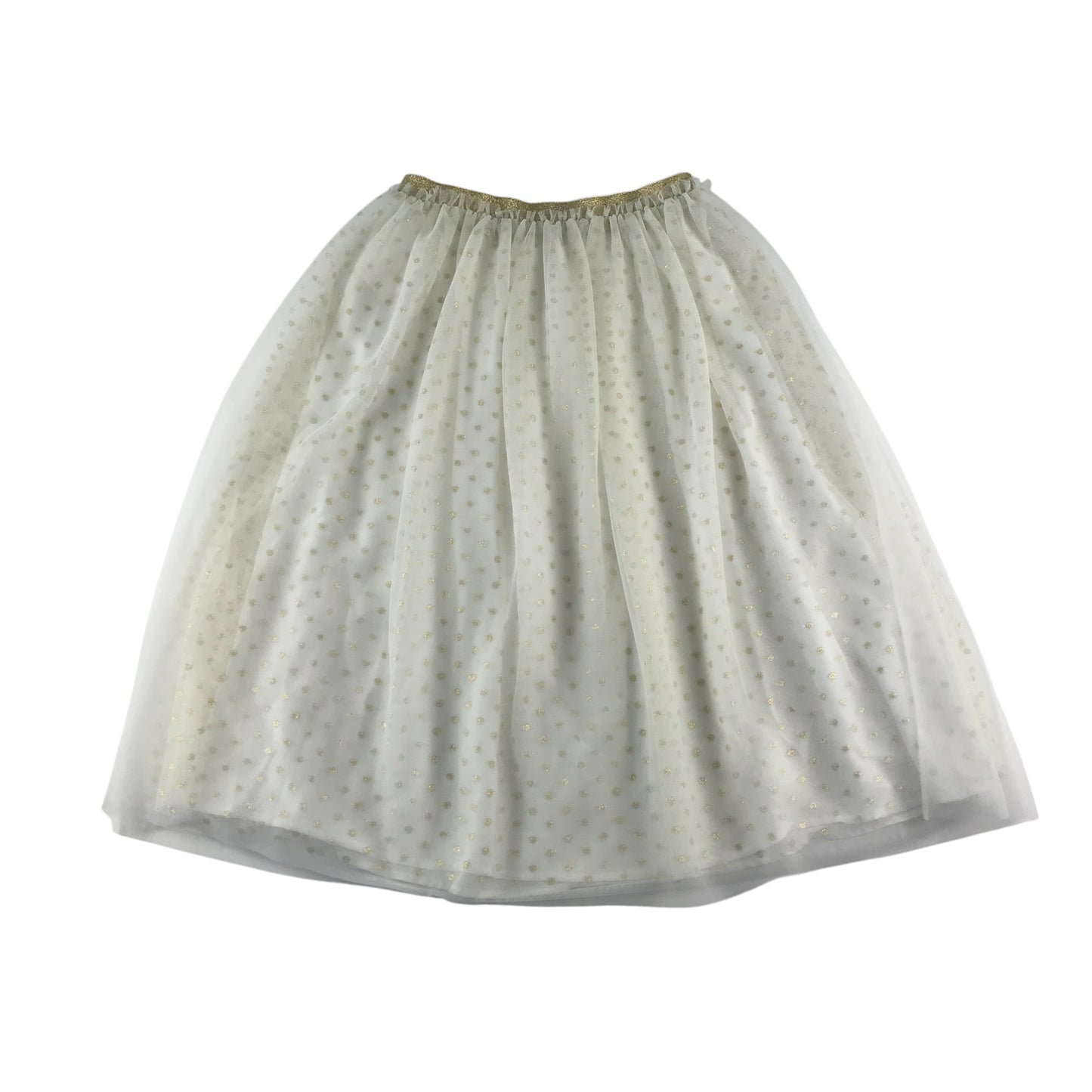 Boden skirt 15-16 years white and gold sparkly midi length layered mesh