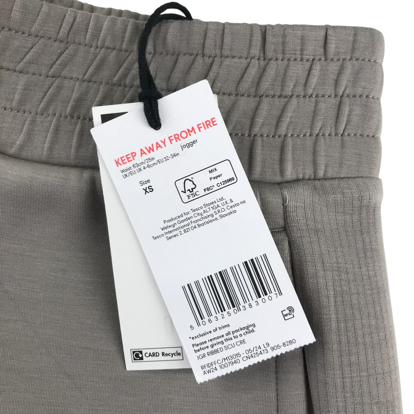 F&F joggers women's size XS grey sand colour flared jersey trousers