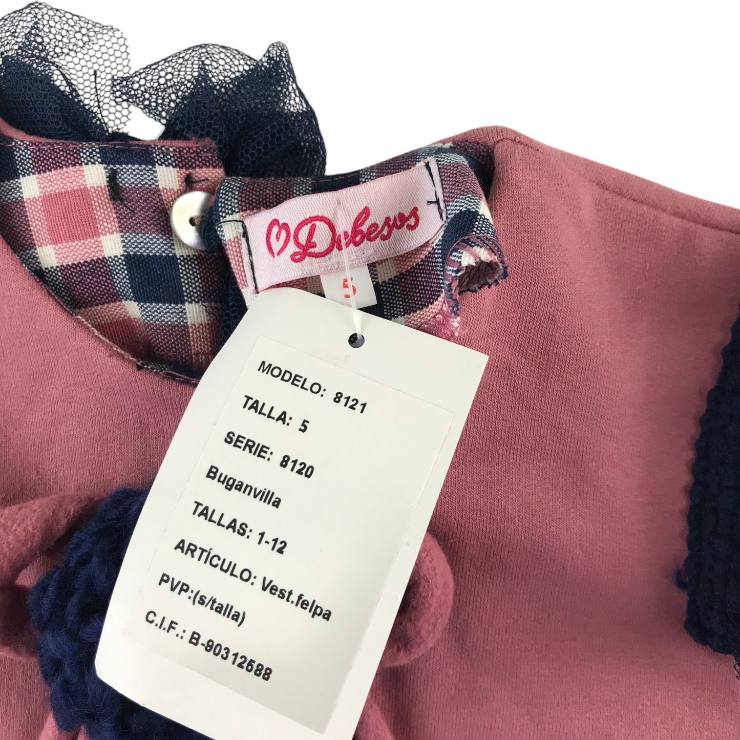 Debesos dress 4-5 years pink with bowtie and mesh shoulders