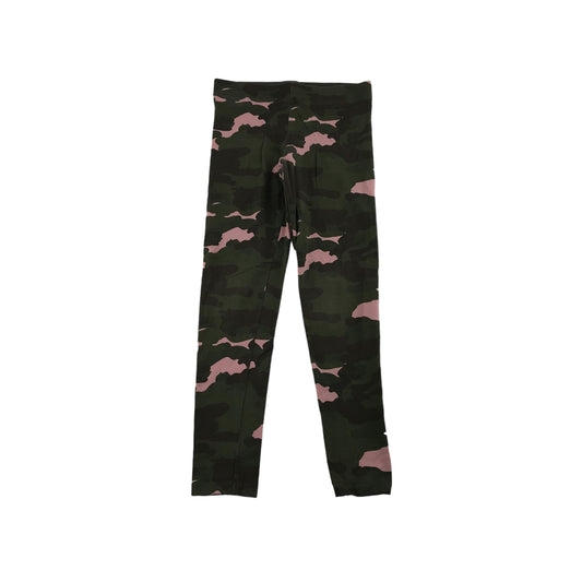 M&S Leggings Age 8 Khaki Green Pink Camo Print Pattern