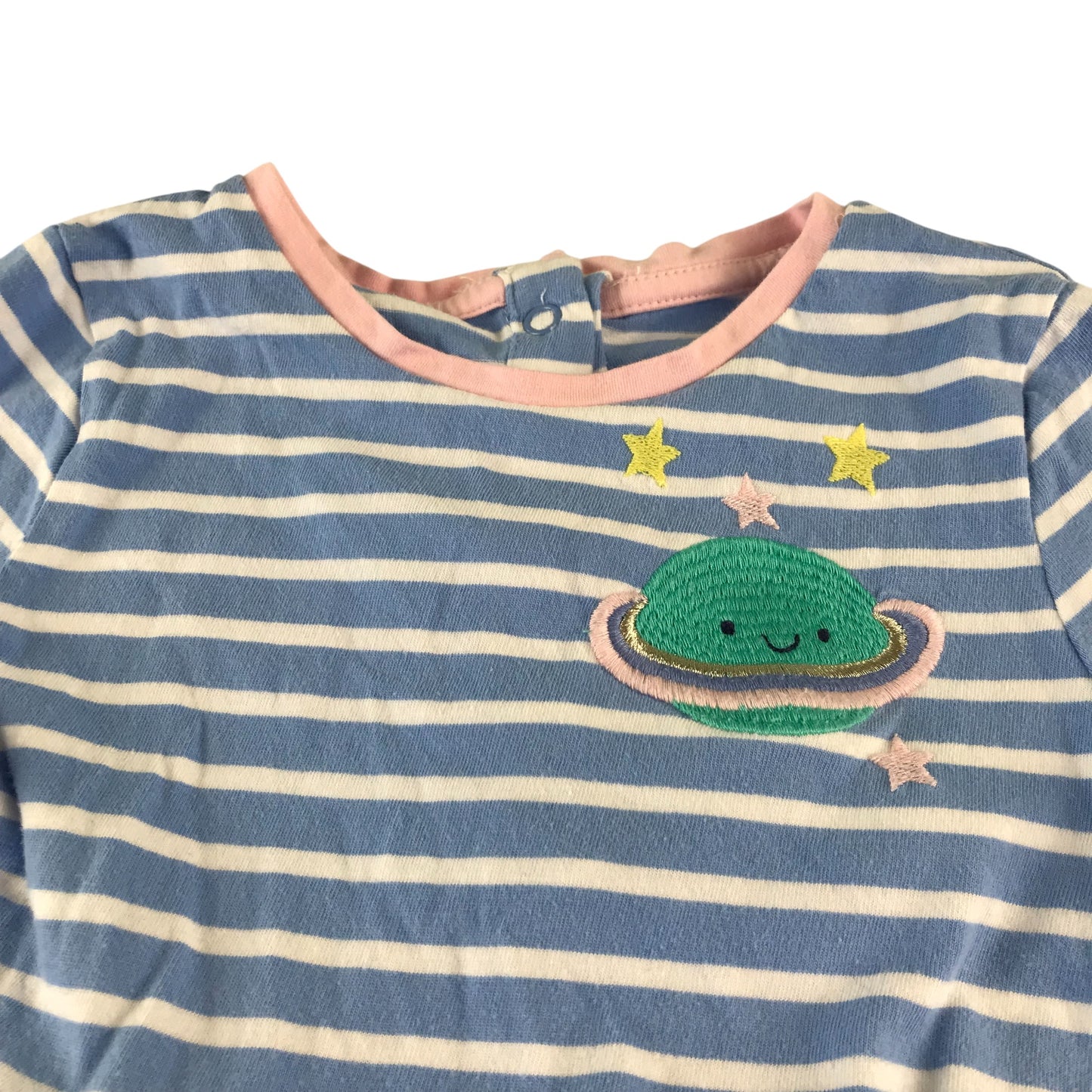 Matalan dress 5-6 years blue stripy top with tulle glittery stars