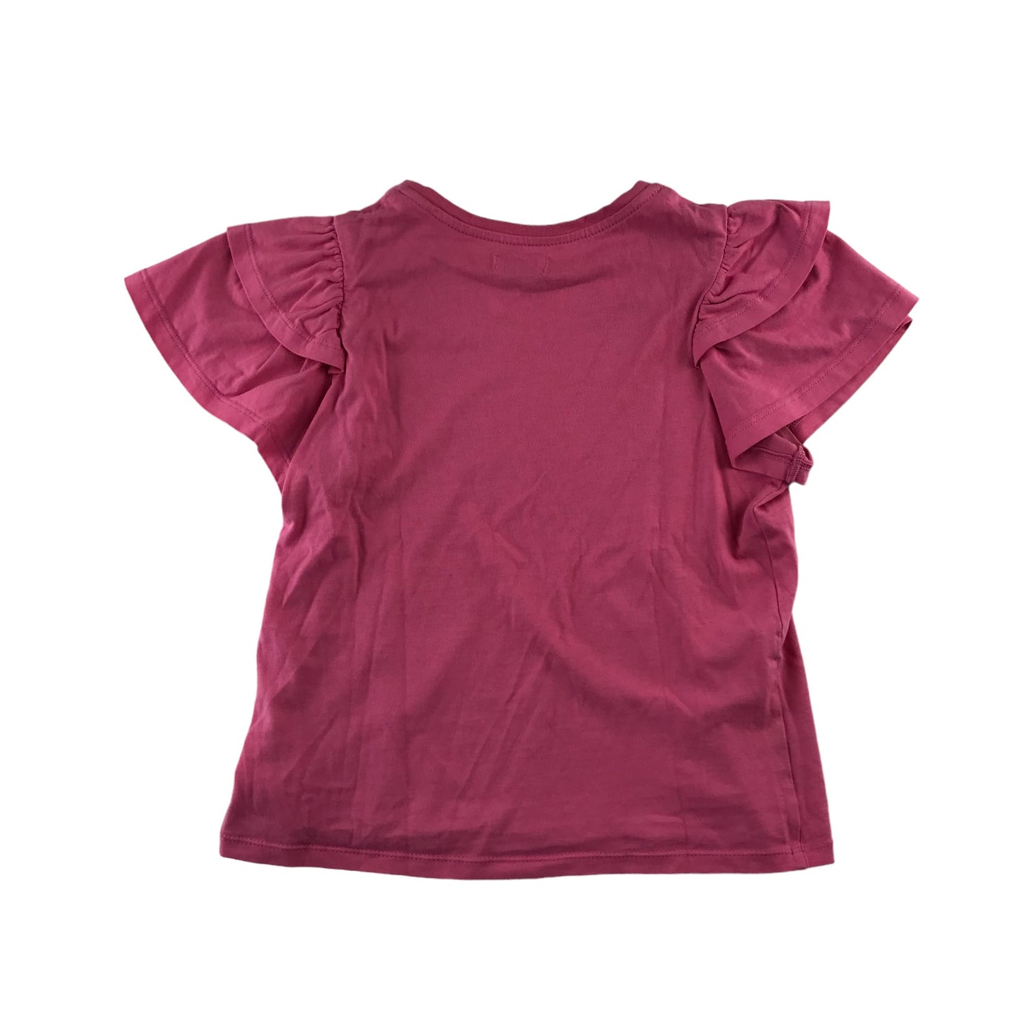 F&F t-shirt 9-10 years pink butterfly cap sleeve plain cotton