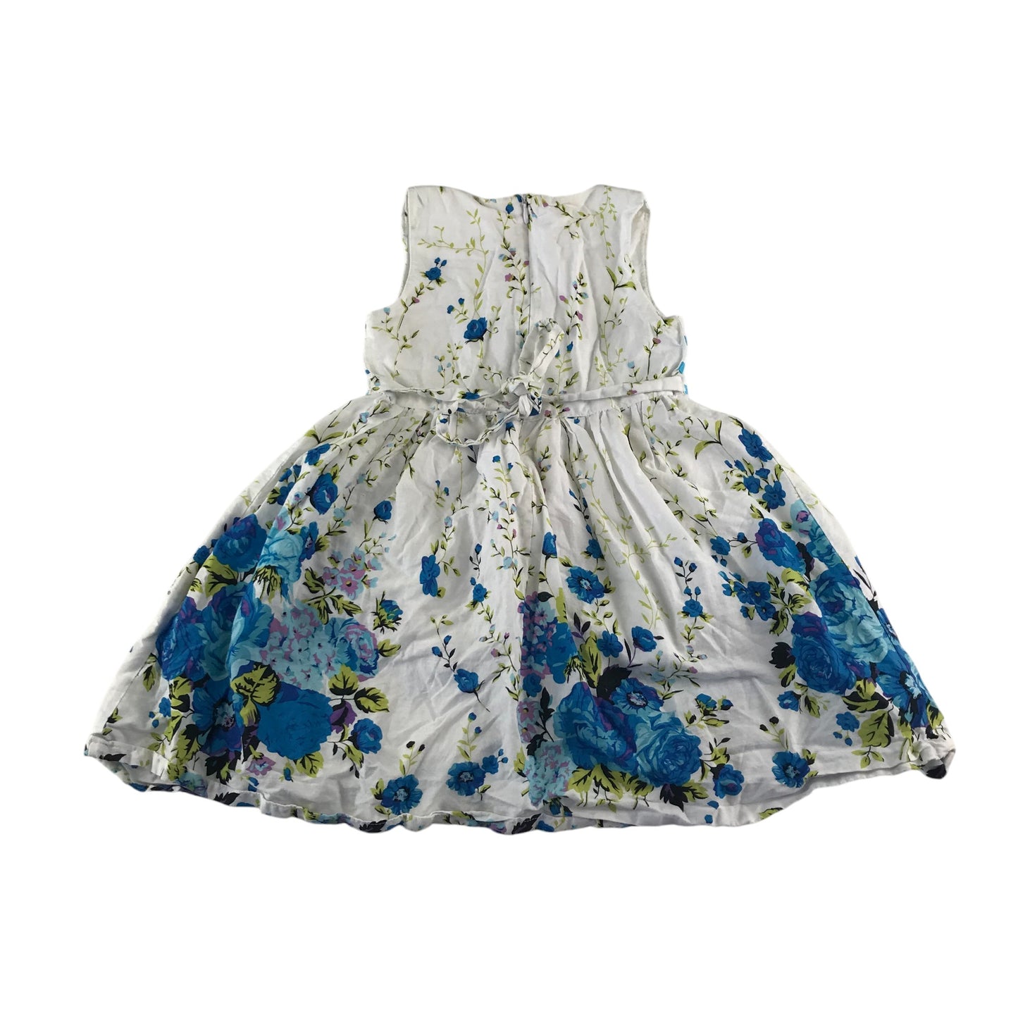 Sunny Fashion dress 5-6 years white with blue butteries and floral detailing