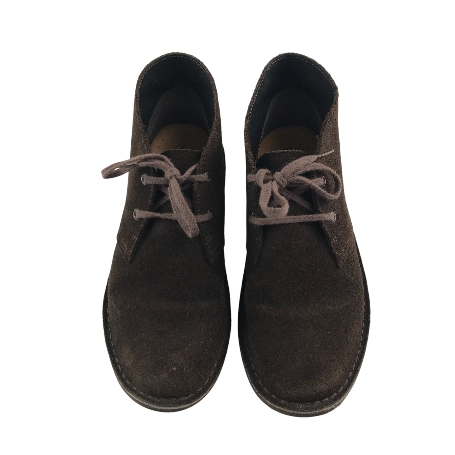 Clarks shoes shoe size 2 brown suede leather boots with laces