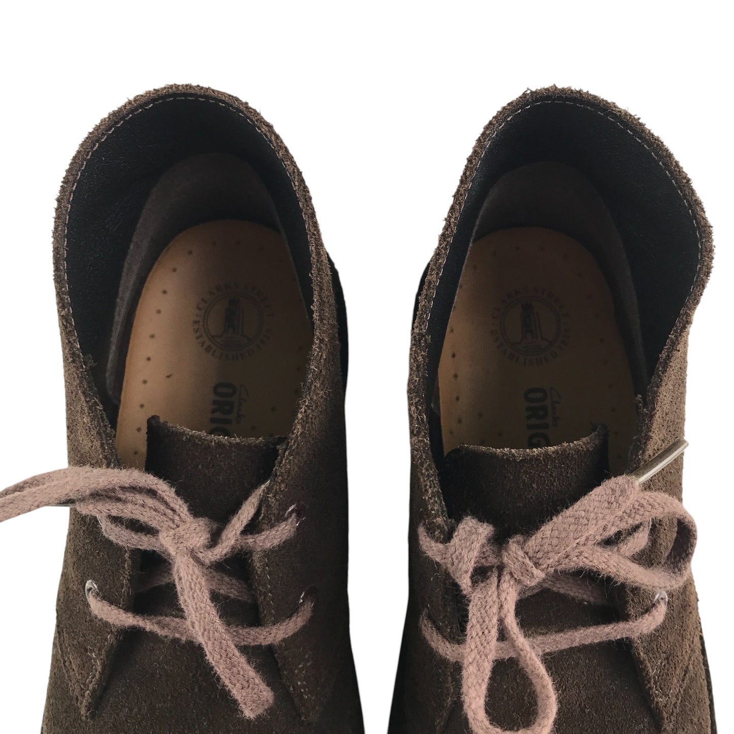 Clarks shoes shoe size 2 brown suede leather boots with laces