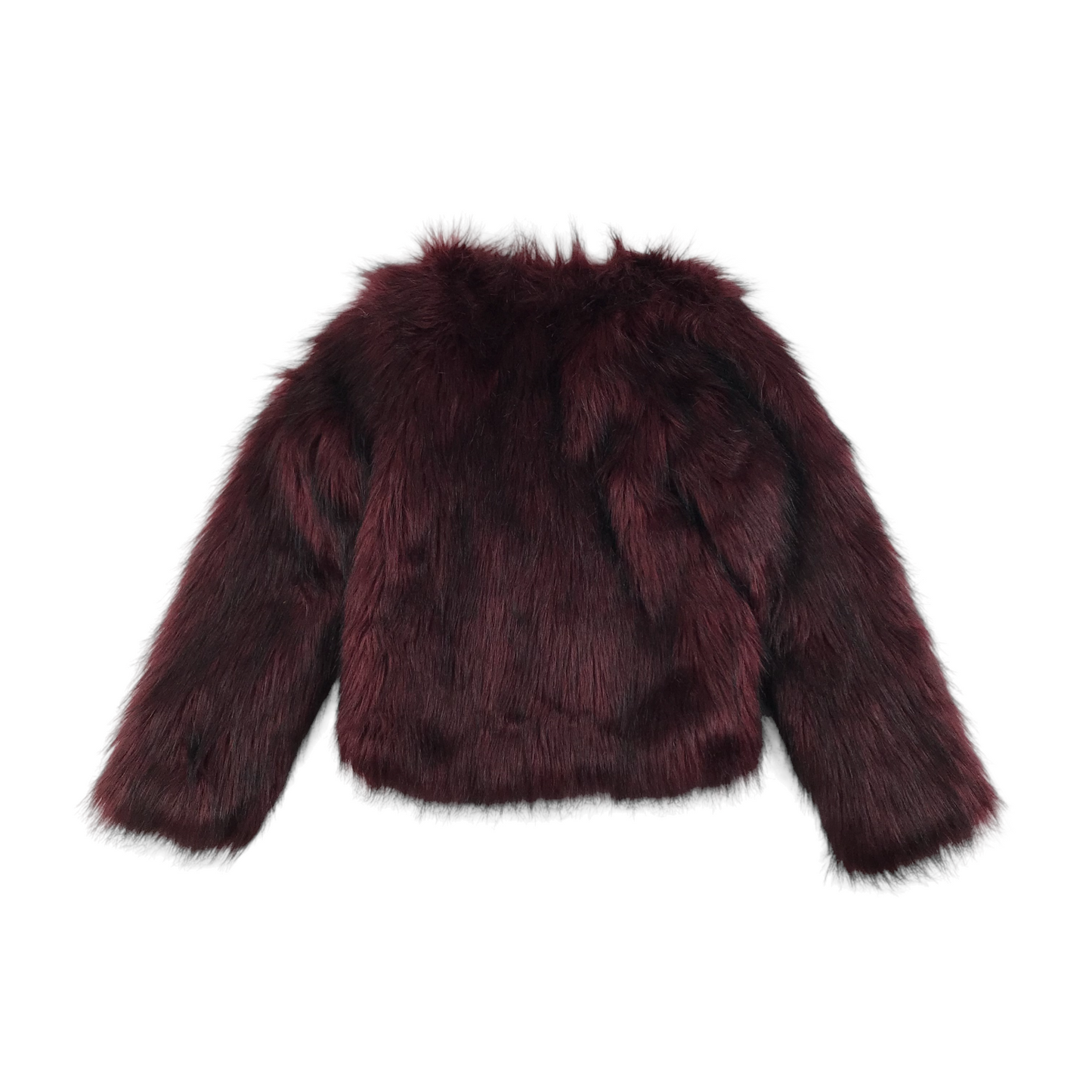 Tu Faux Fur Coat Age 7 Burgundy Long Fur