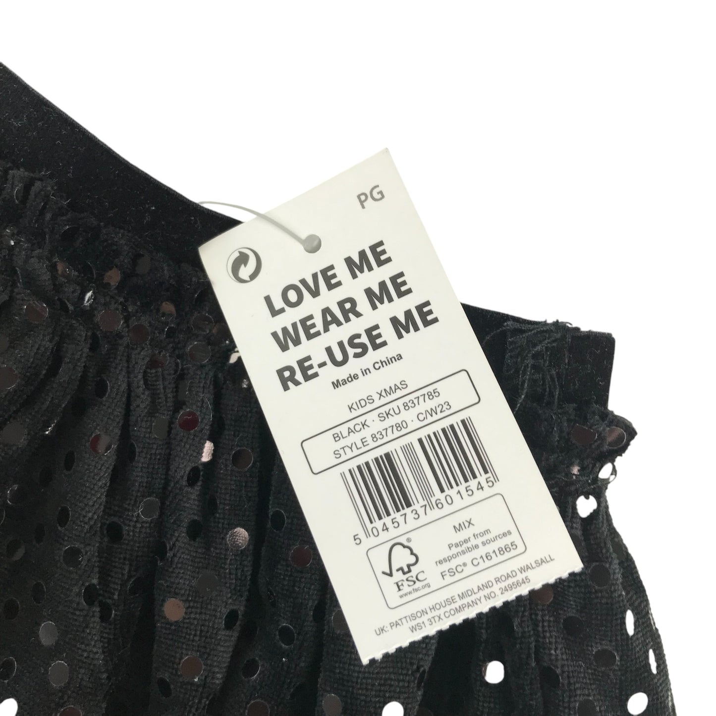 Pepco skirt 7-8 years black reflective velvety