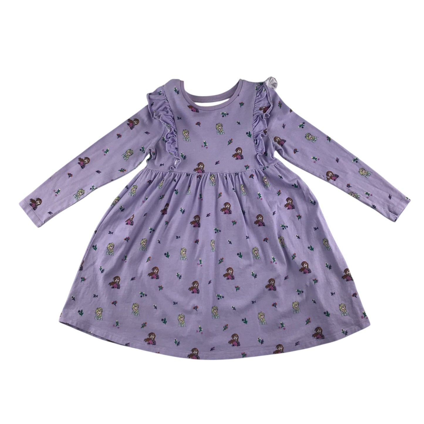 M&S dress 7-8 years lilac Disney Frozen Elsa and Anna cotton