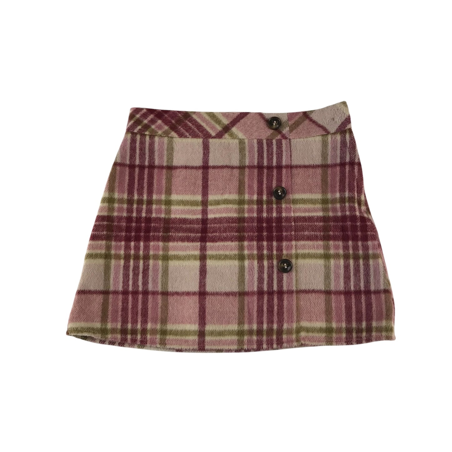 Nutmeg skirt 6-7 years pink and purple checked pattern wool mix