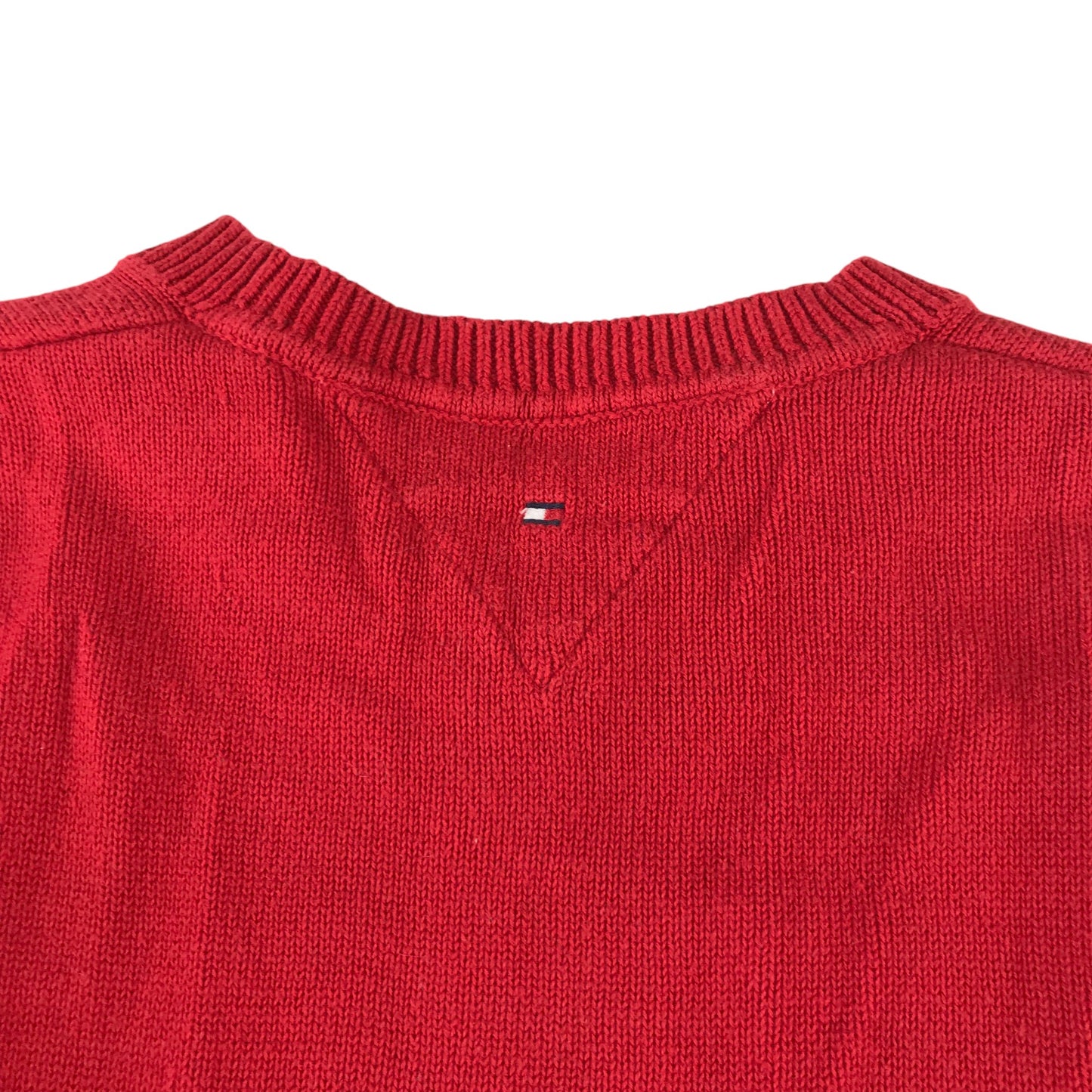 Tommy Hilfiger jumper 5-6 years red v neck with logo pullover