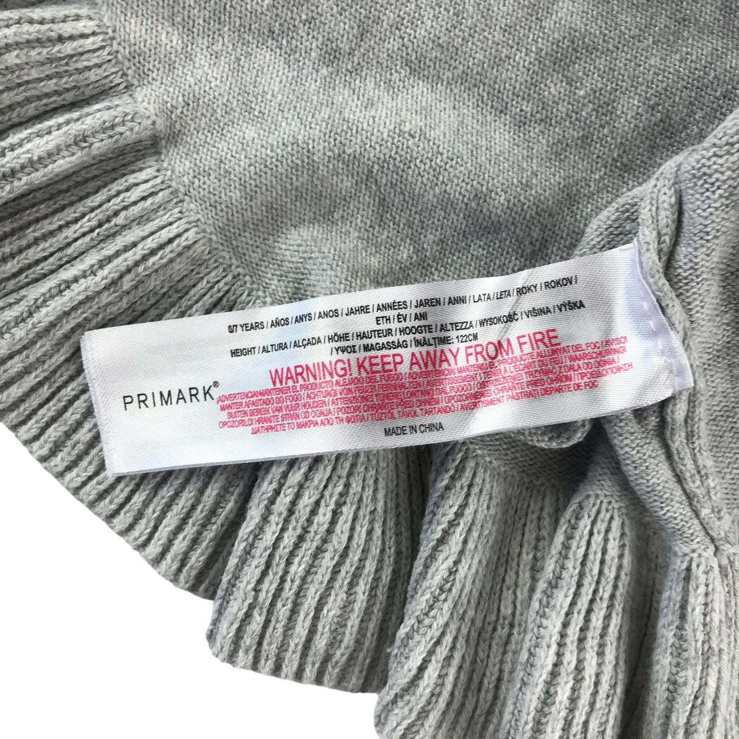 Primark jumper 6-7 years grey with sequin unicorn and frilled hem cotton