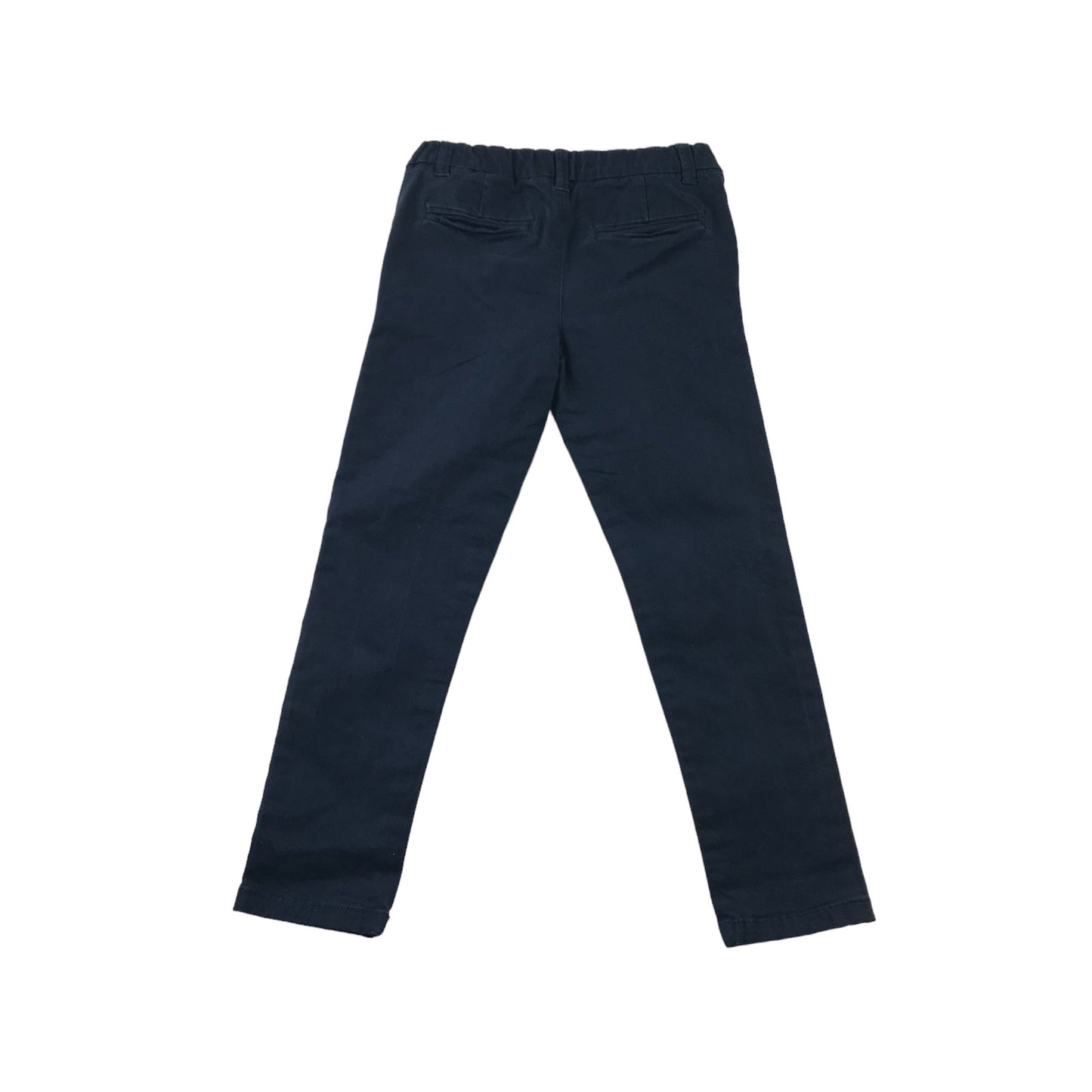 M&S Trousers Age 5 Navy Blue Chino Style Adjustable Waist