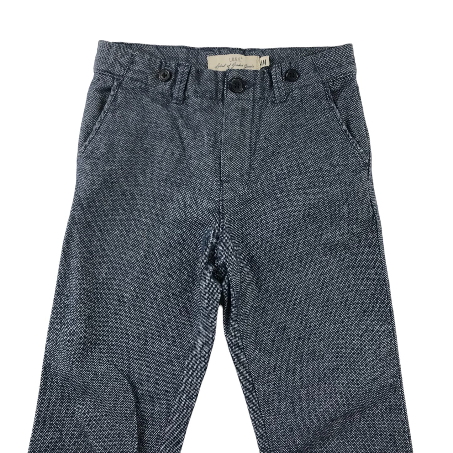 H&M Trousers Age 5 Blue Knit Pattern Chino Style Cotton
