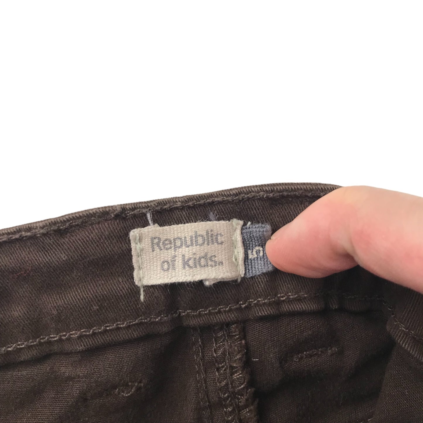 Republic of Kids Trousers Age 5 Brown Adjustable Waist Denim Style