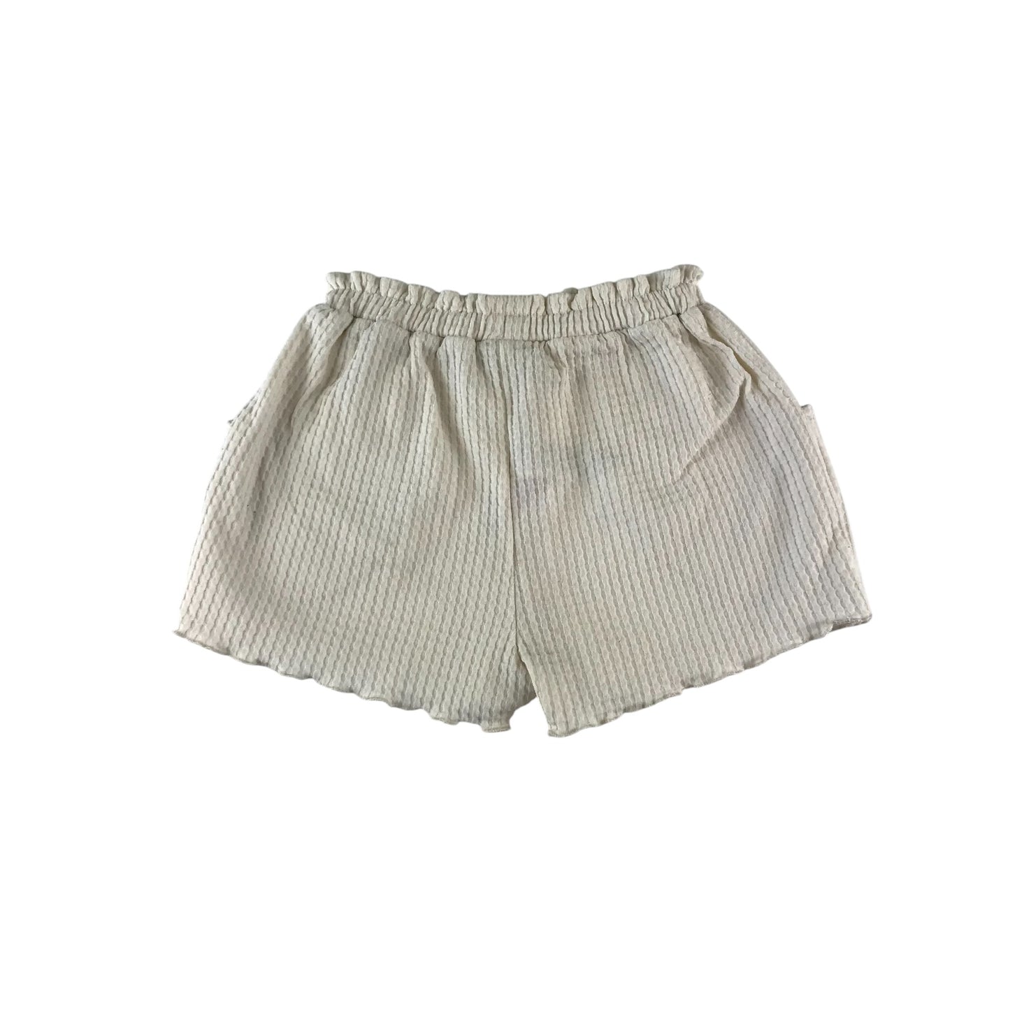 Primark shorts 6-7 years white vertical textured frilled hem and elasticated waist