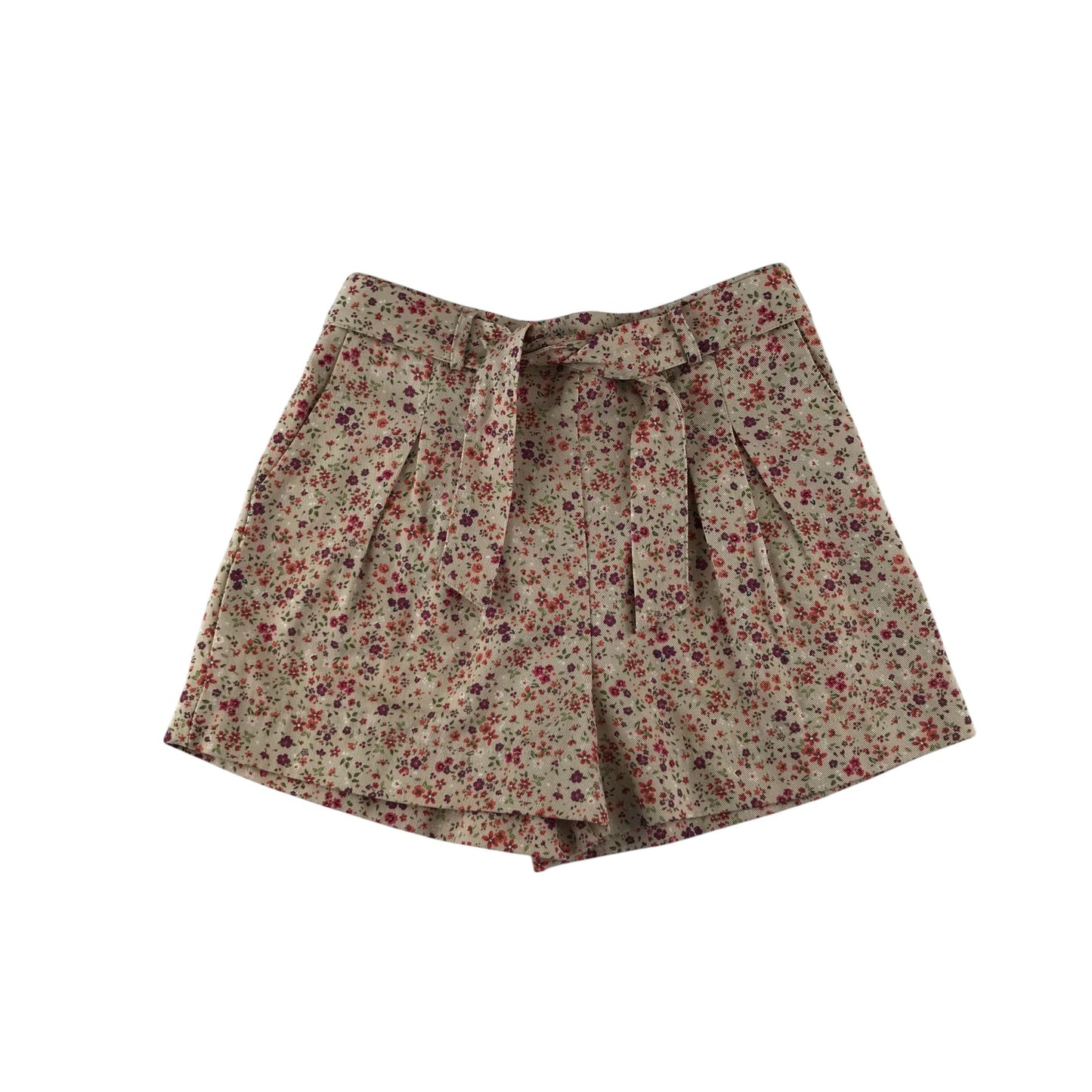 Tu shorts 6-7 years multicoloured floral design with belt cotton