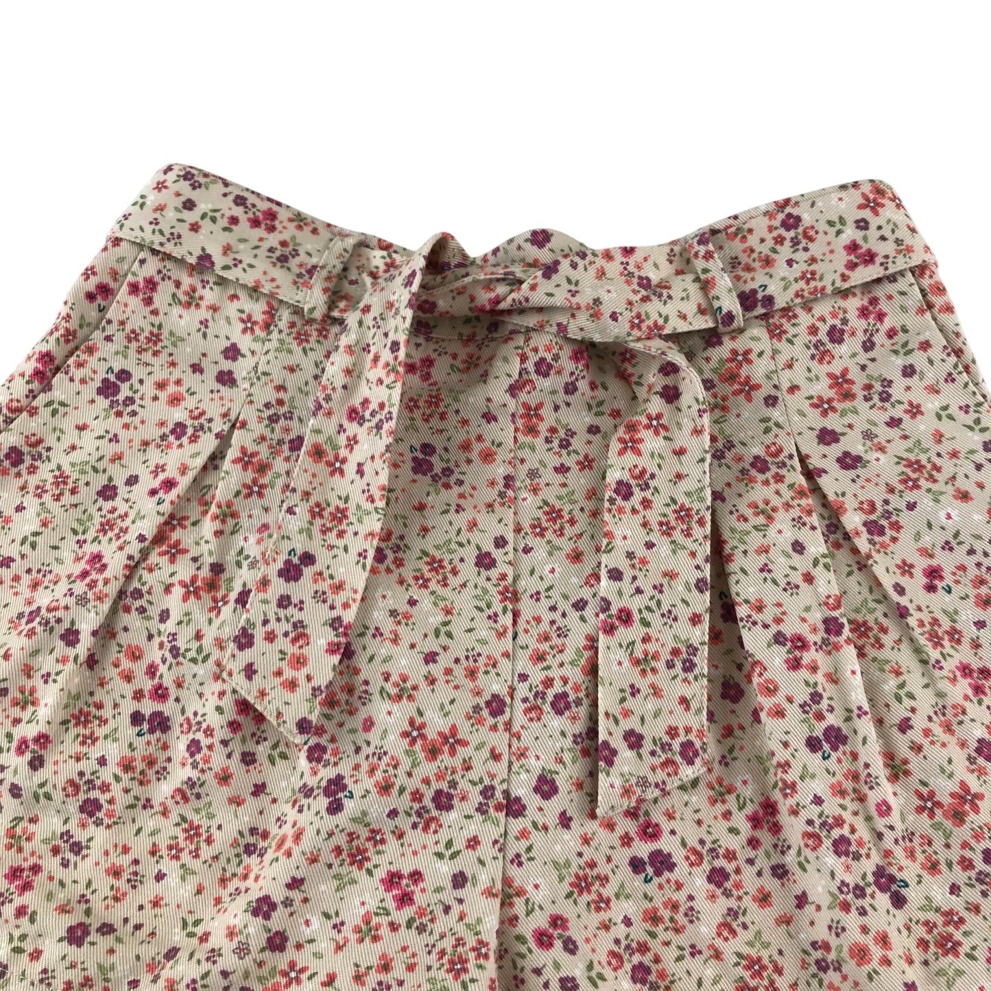 Tu shorts 6-7 years multicoloured floral design with belt cotton