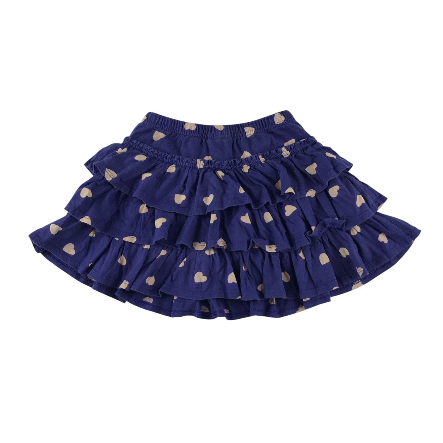 Mini Boden skirt 5-6 years navy blue layered love hearts cotton