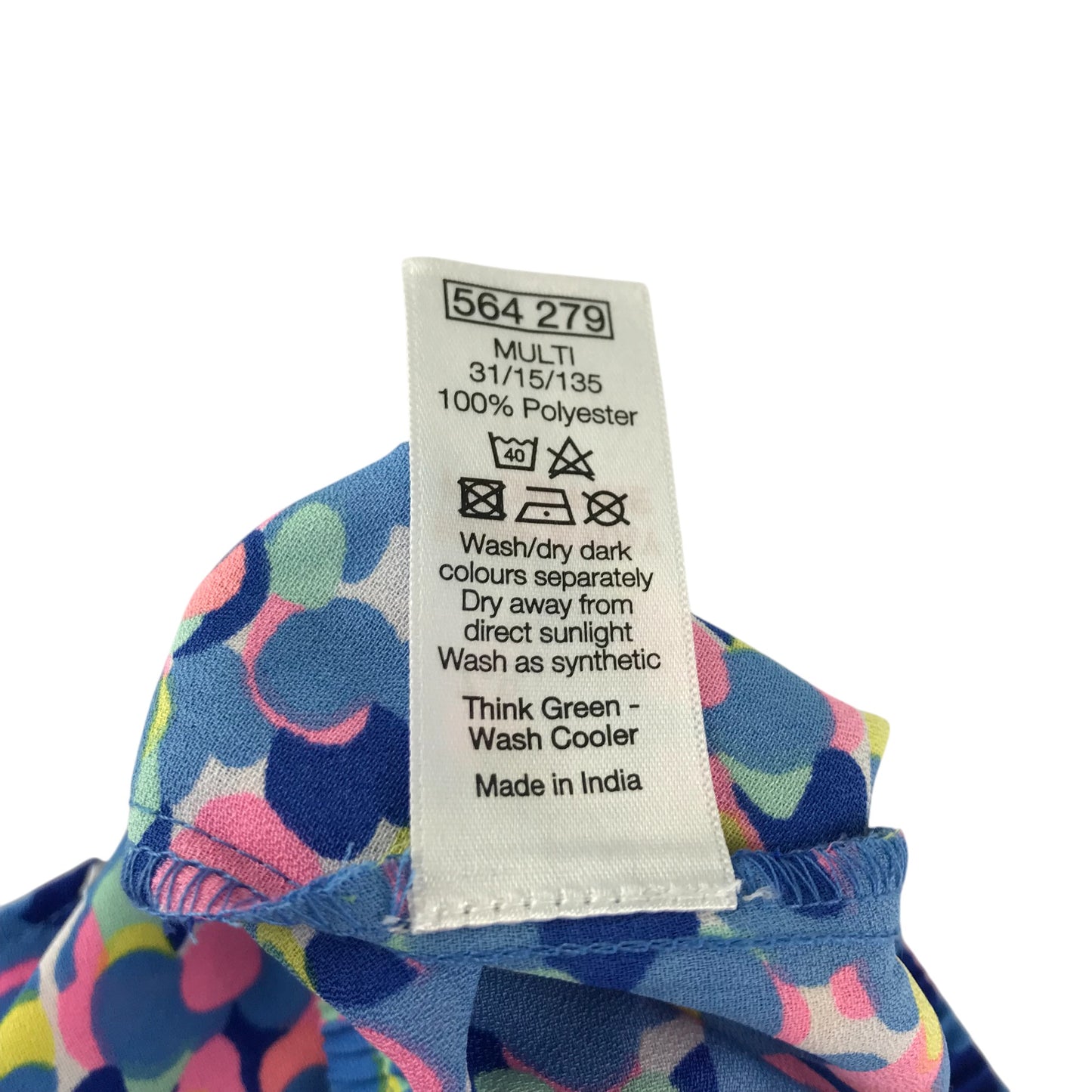 M&Co shorts 7-8 years blue and pink graphic pattern frilled hem