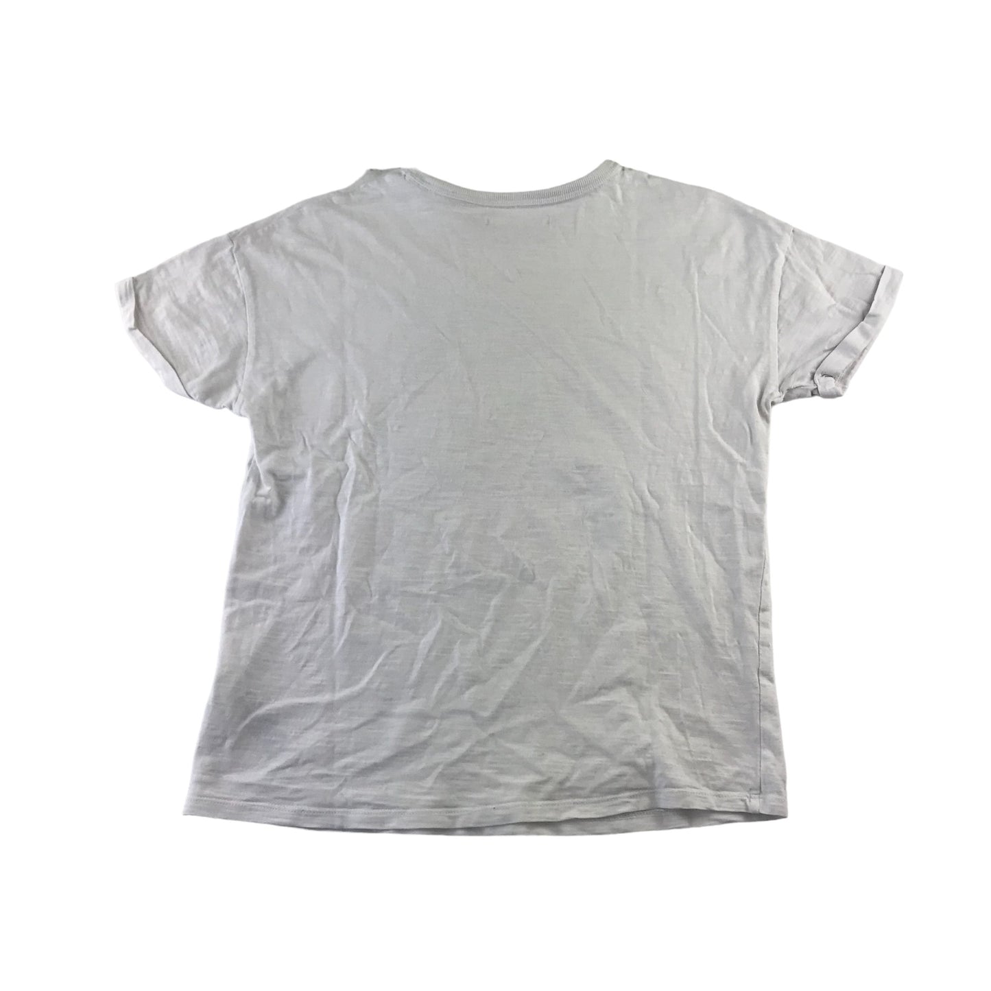 M&S t-shirt 12-13 years white Aloha Havana print and sequins cotton