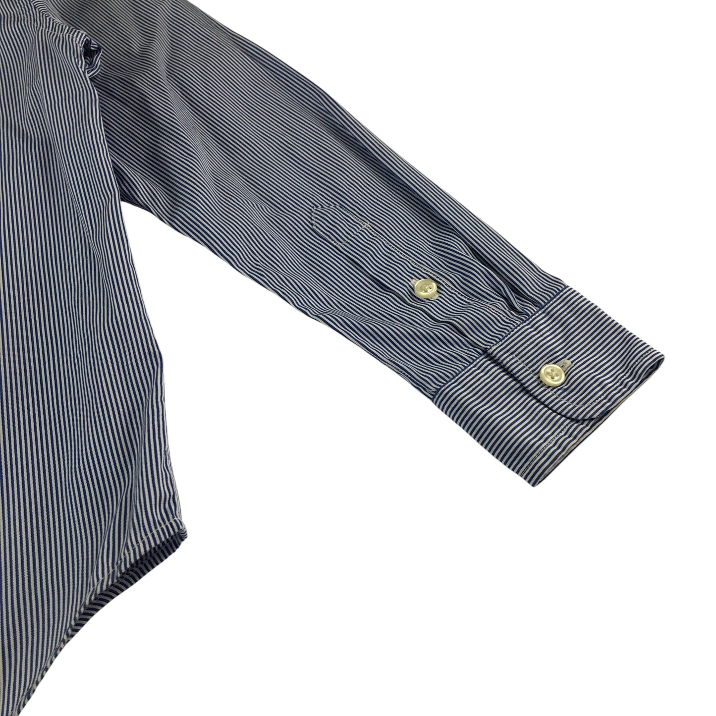 Ralph Lauren shirt 10-12 years blue and white stripy button cotton