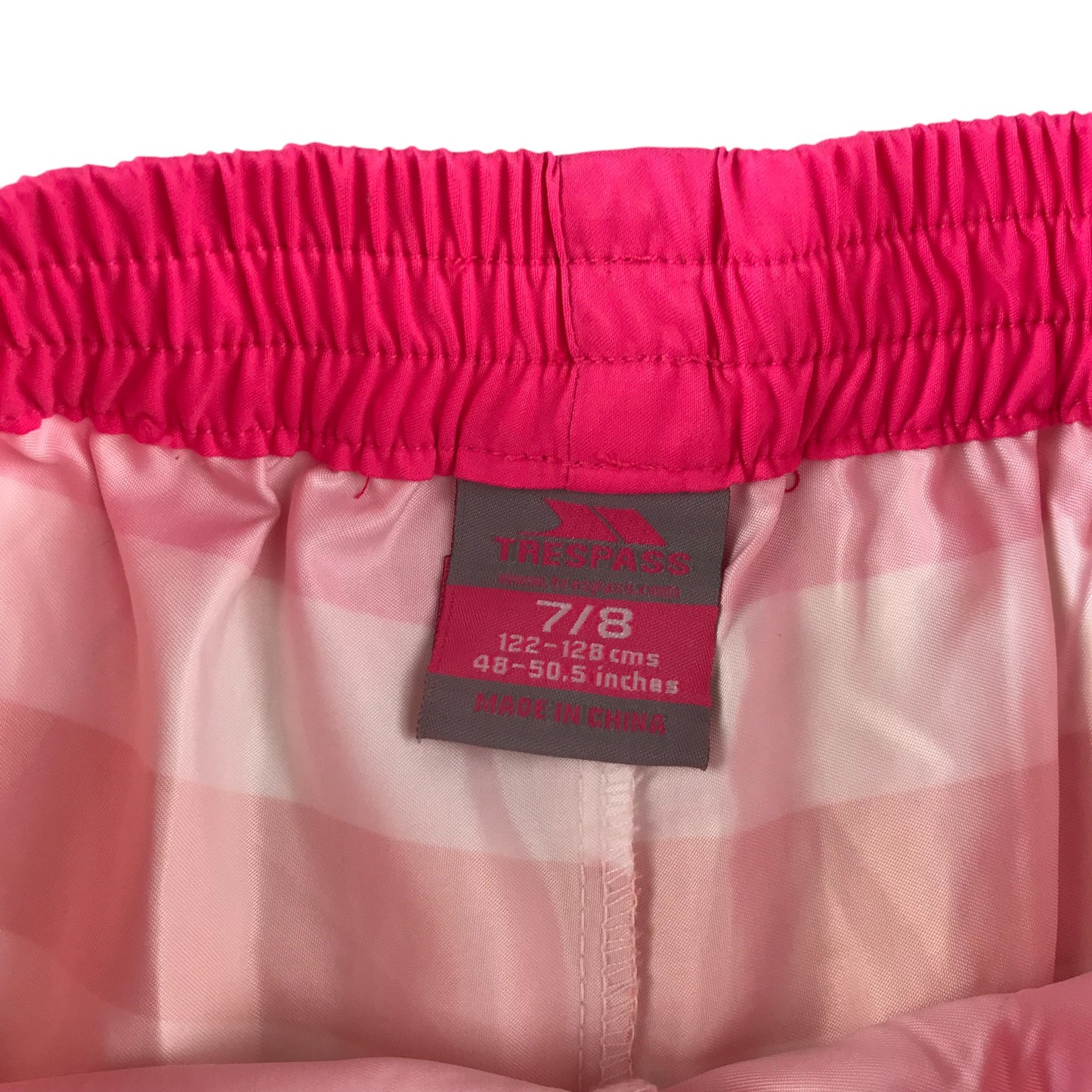 Trespass shorts 7-8 years pink orange and white stripy