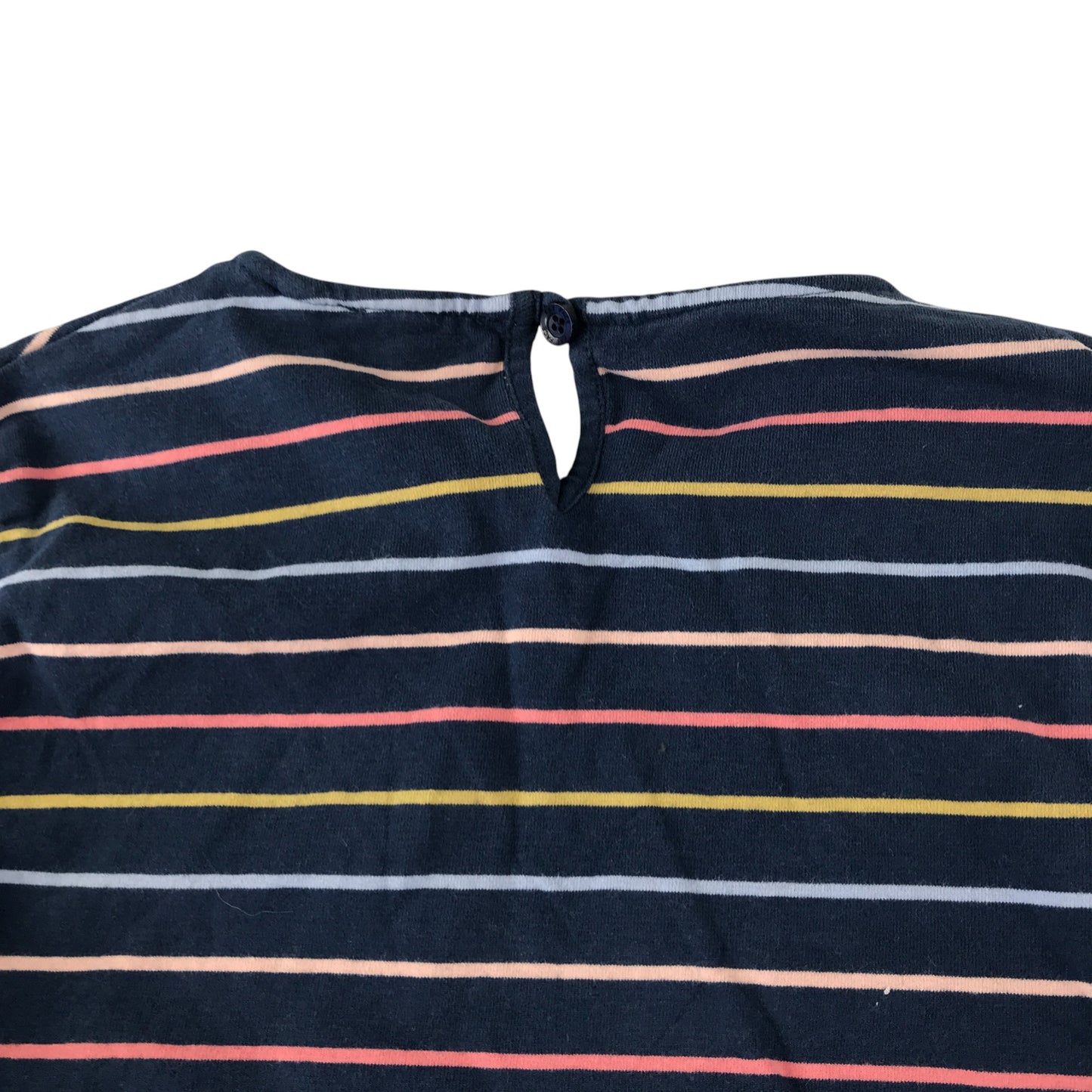 Fatface T-shirt 7-8 years navy with multicoloured stripes horizontal
