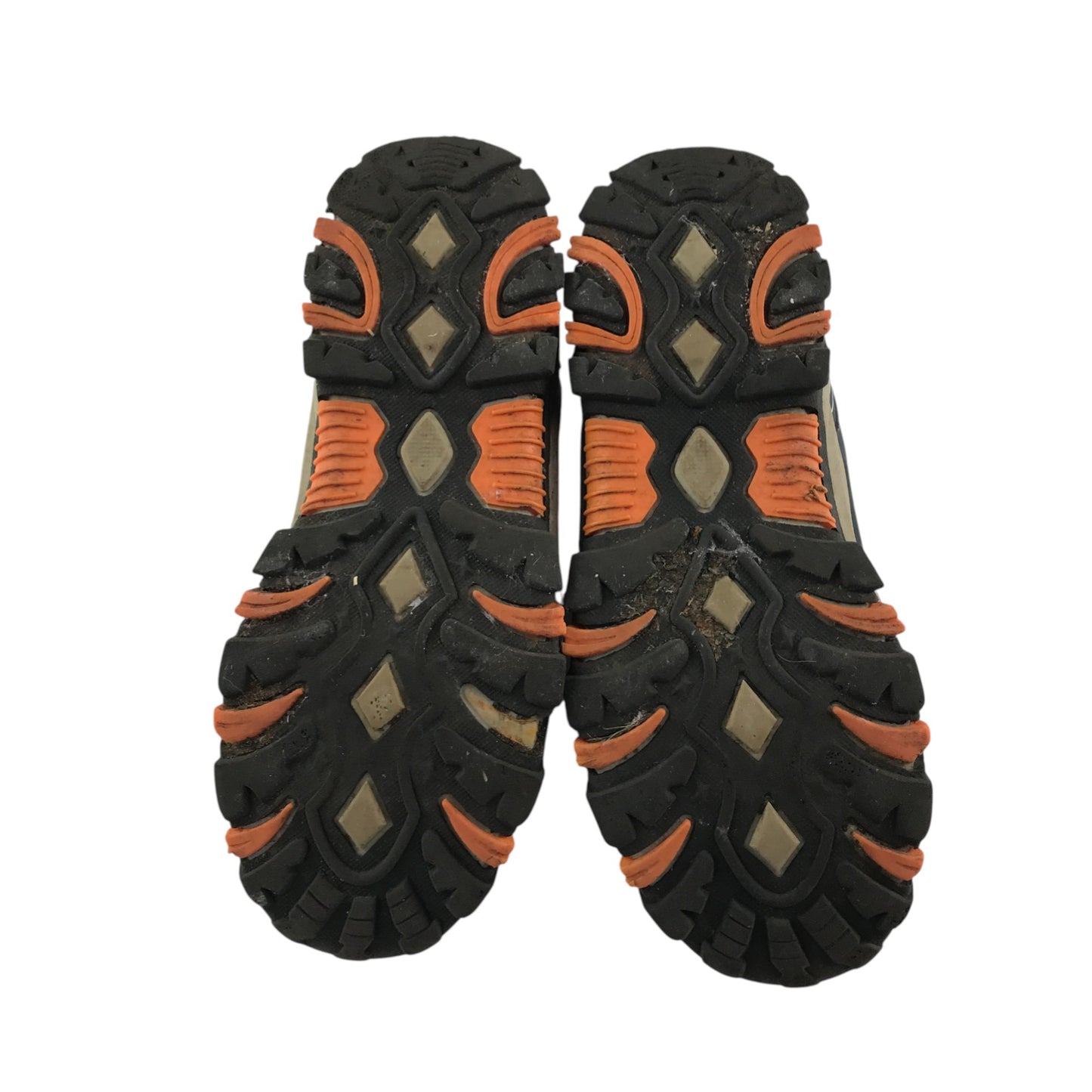 Eggseed outdoors walking trainers shoe size 6 grey navy and orange colourway