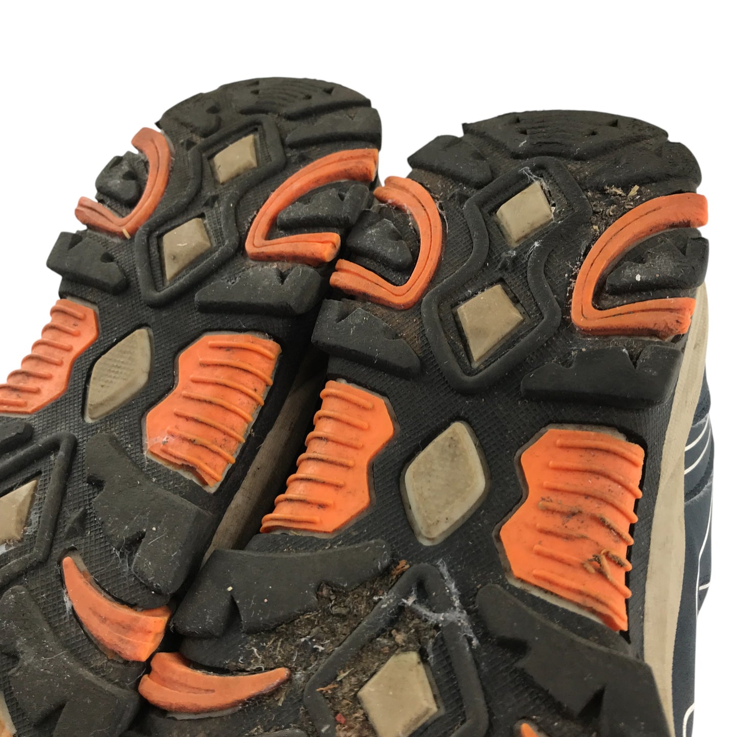 Eggseed outdoors walking trainers shoe size 6 grey navy and orange colourway