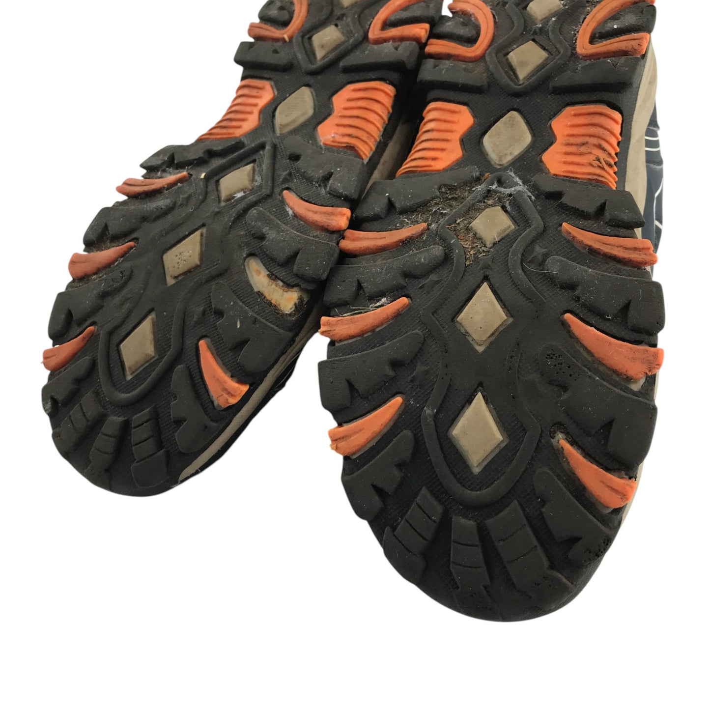 Eggseed outdoors walking trainers shoe size 6 grey navy and orange colourway