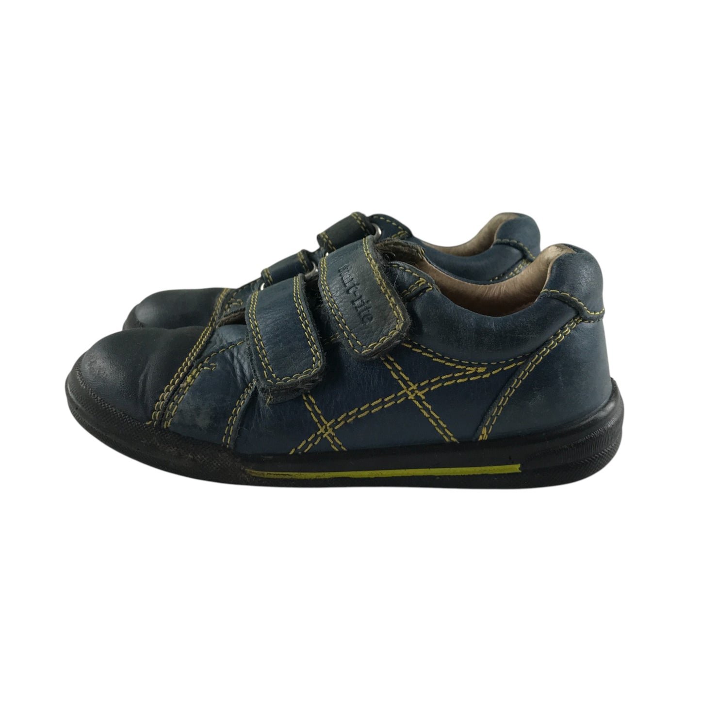 Start-rite trainers shoe size 8F junior navy with yellow stitching