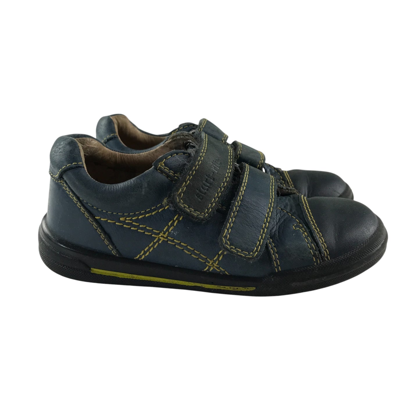 Start-rite trainers shoe size 8F junior navy with yellow stitching
