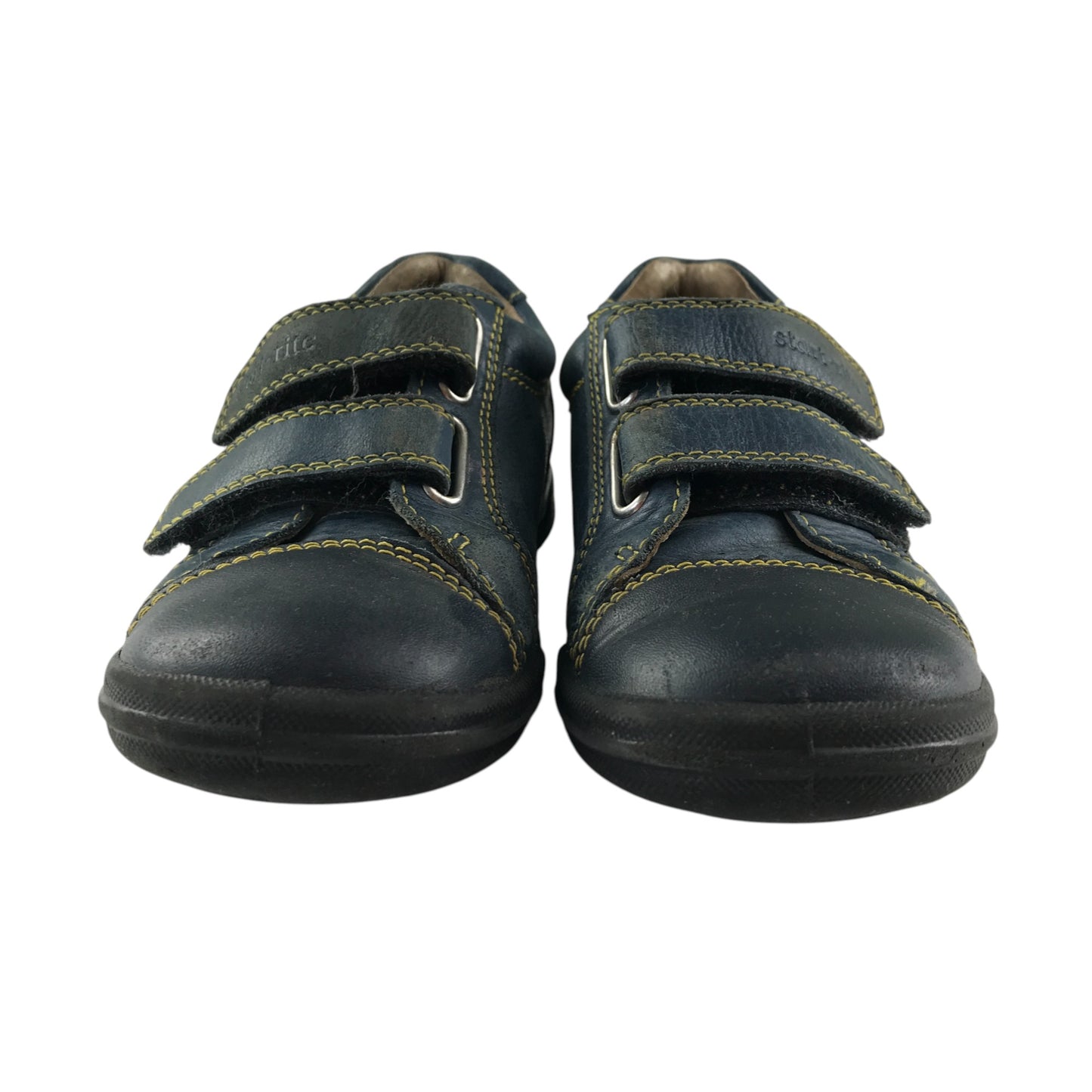 Start-rite trainers shoe size 8F junior navy with yellow stitching
