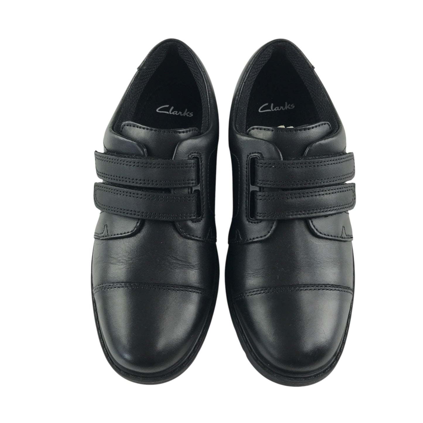 Clark's Black Leather School Shoes Size 1 junior