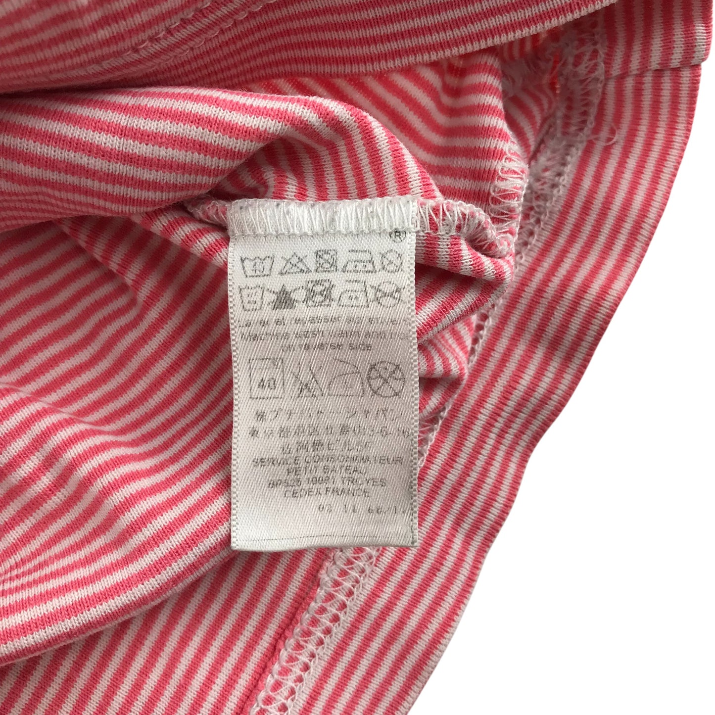 Petit Bateau t-shirt 7-8 years red stripy short sleeve cotton