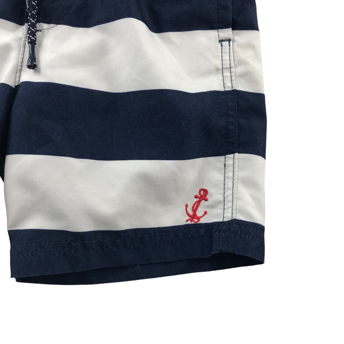 M&S Swim Trunks Age 4 Navy Blue White Stripes Shorts