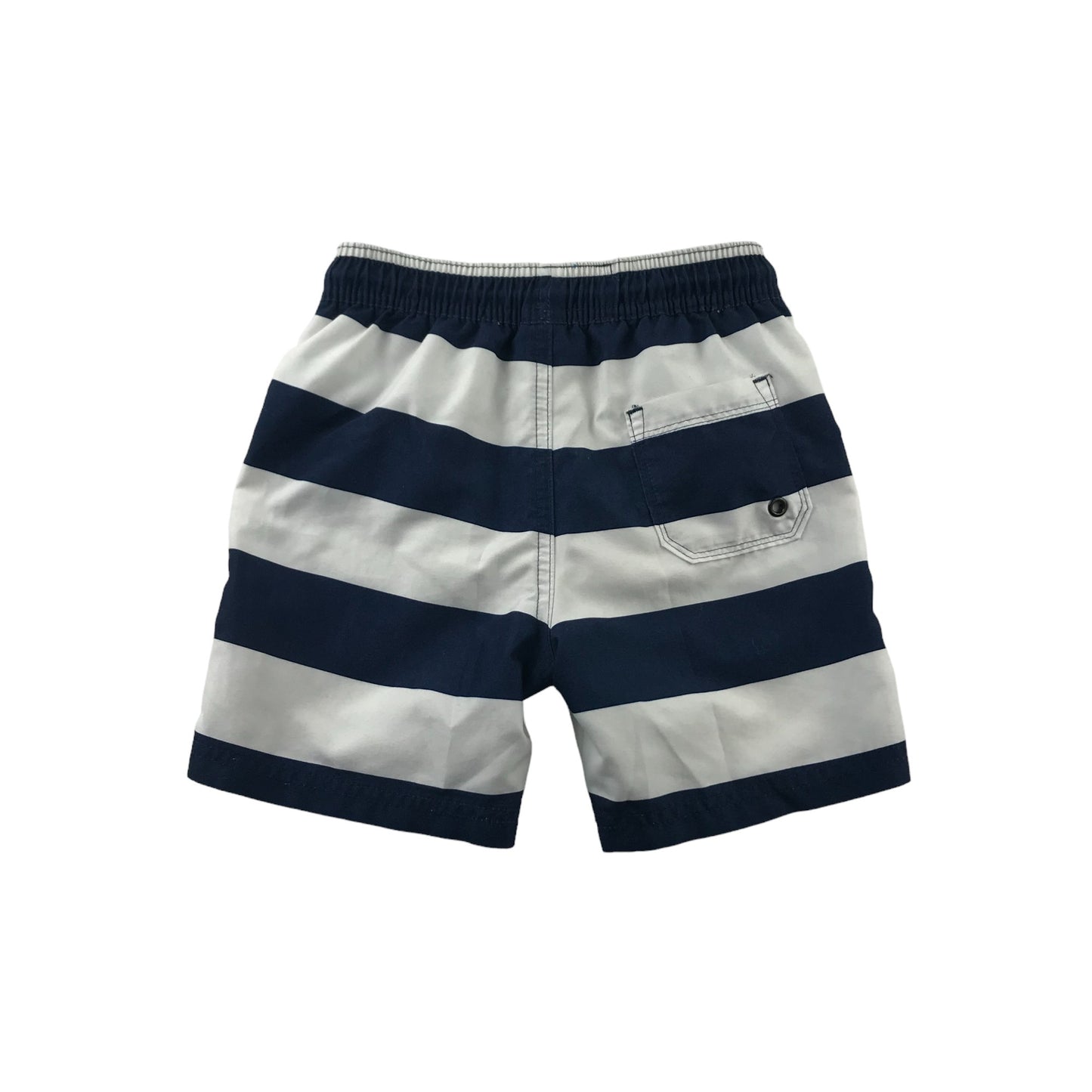 M&S Swim Trunks Age 4 Navy Blue White Stripes Shorts