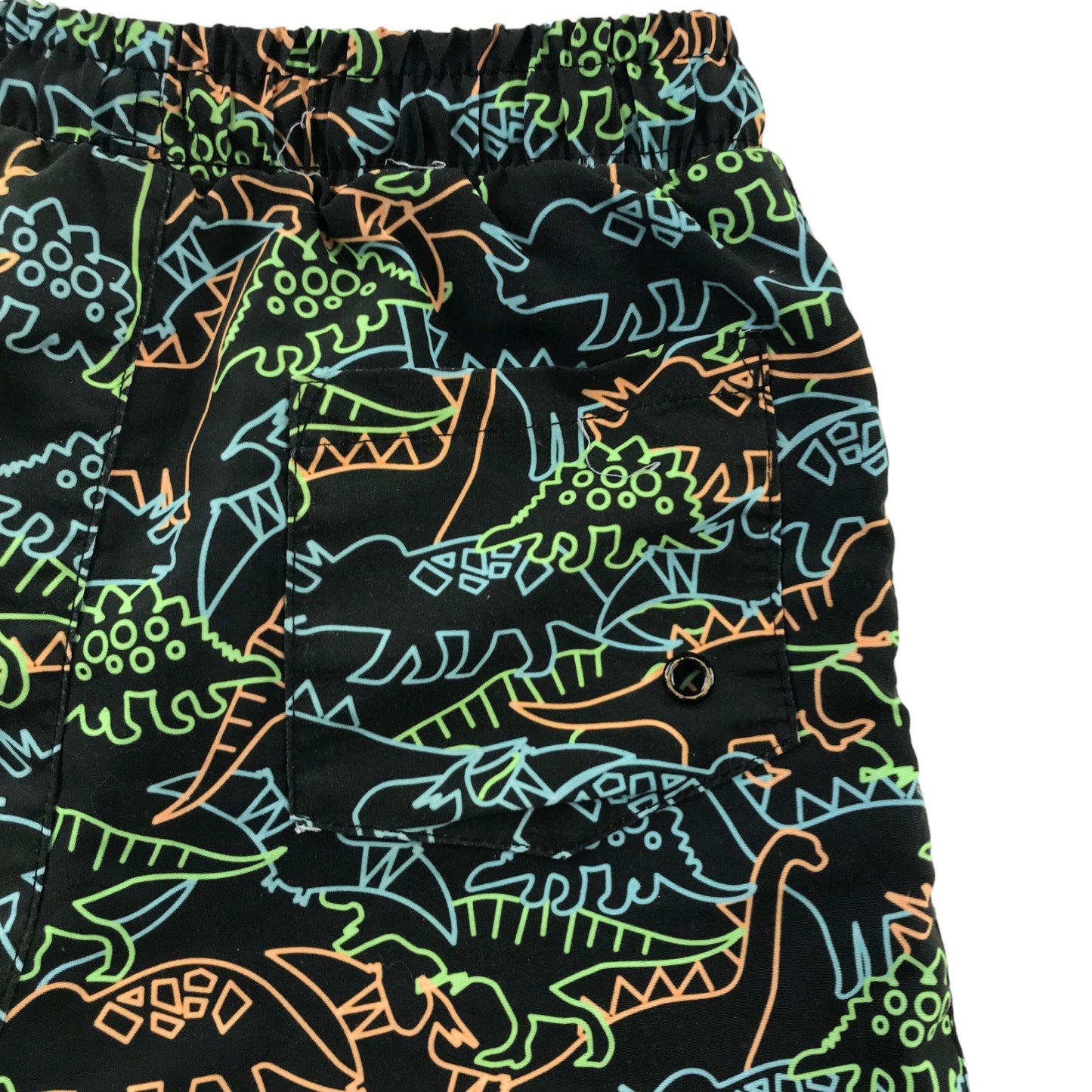 Tu Swim Trunks Age 5 Black and Multicoloured Dinosaur Print Shorts