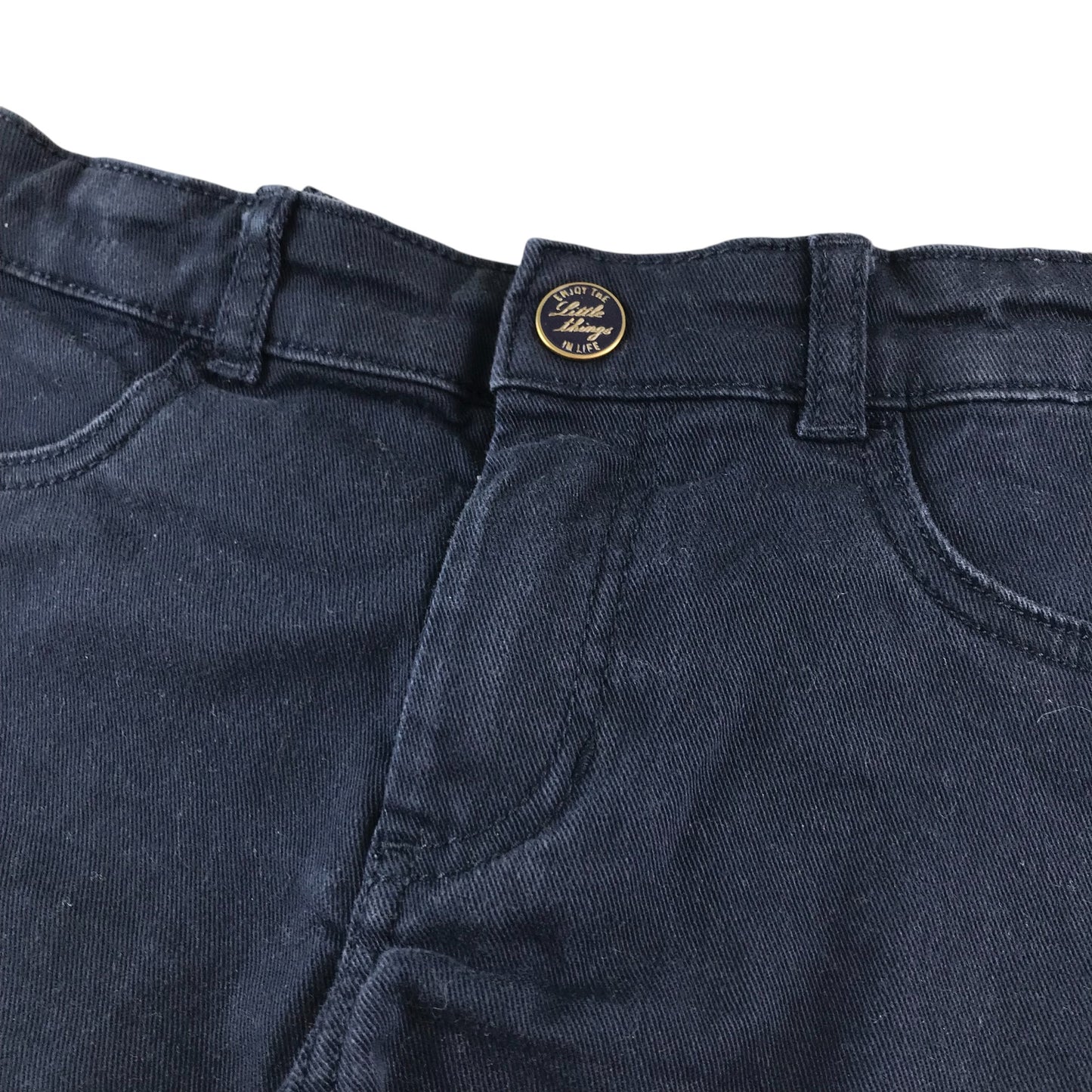 H&M shorts 9-10 years navy blue stretchy denim style lace detailing