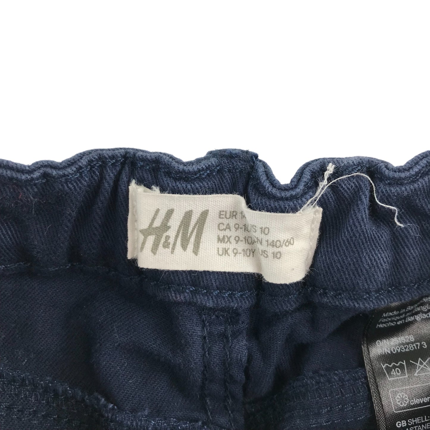 H&M shorts 9-10 years navy blue stretchy denim style lace detailing