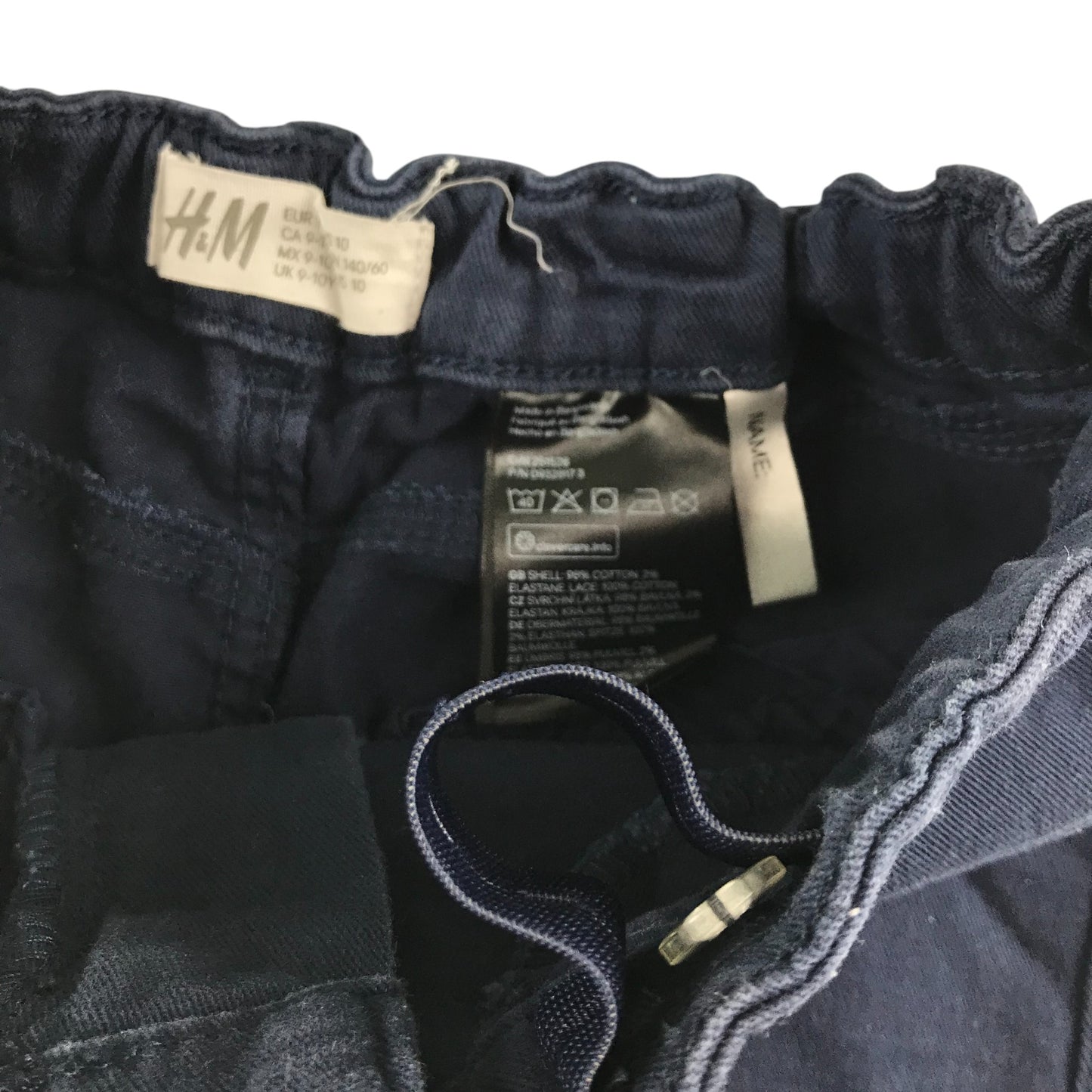 H&M shorts 9-10 years navy blue stretchy denim style lace detailing