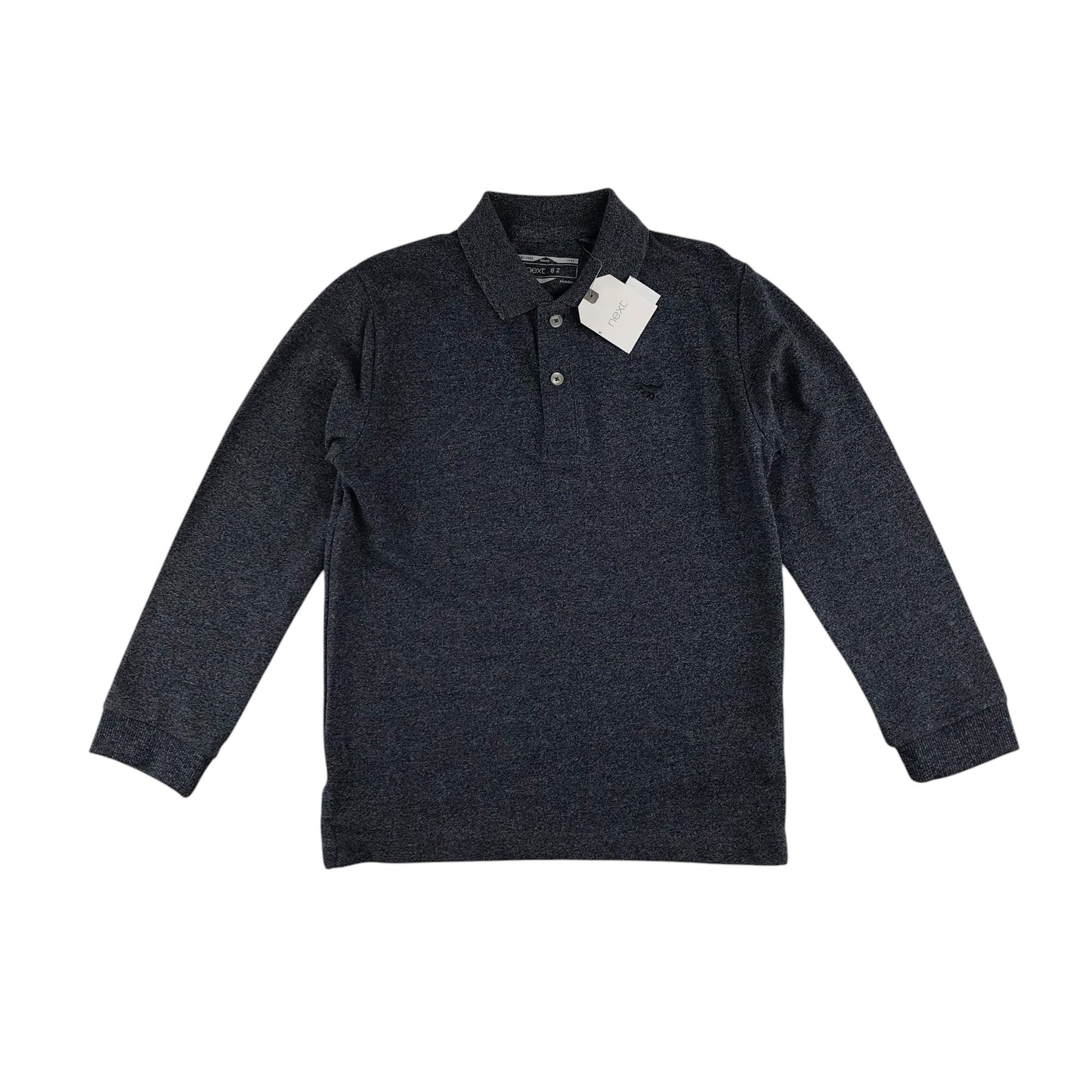 Next polo shirt 6-7 years navy blue long sleeve button up neck and collars
