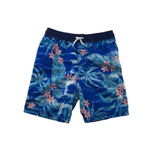 Carter's Kid Swim Trunks Age 7 Blue Floral